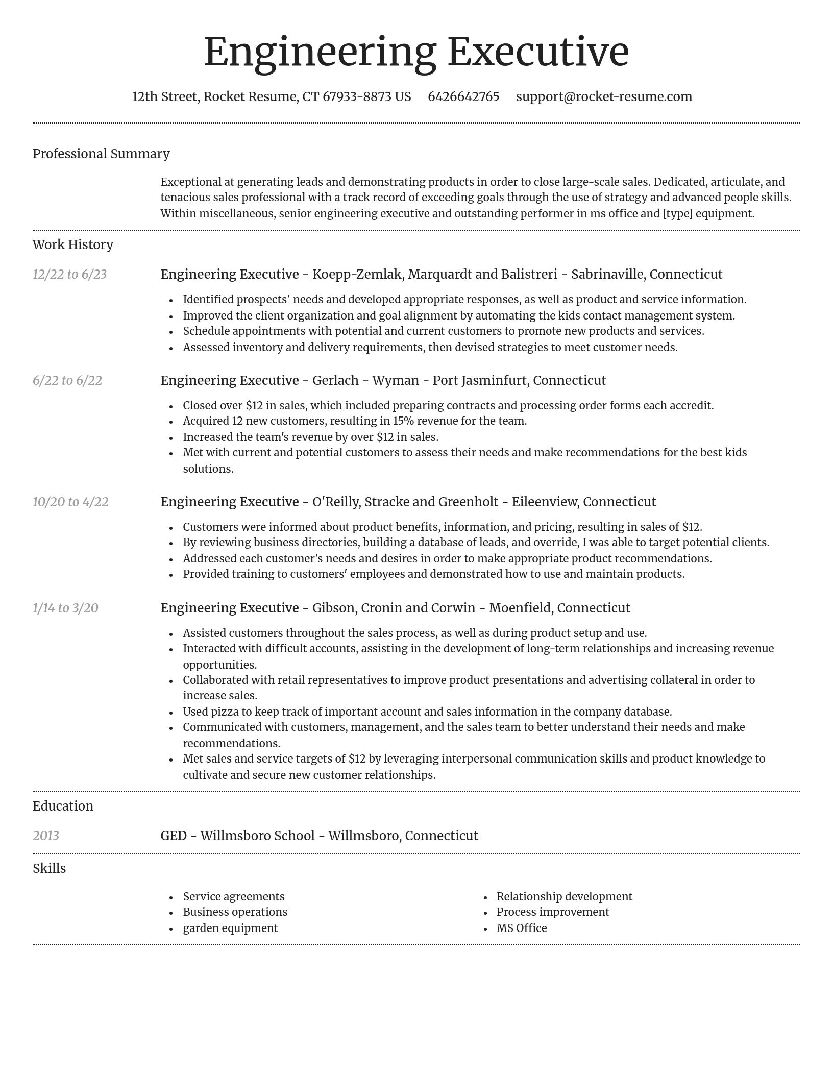 Dignified resume template