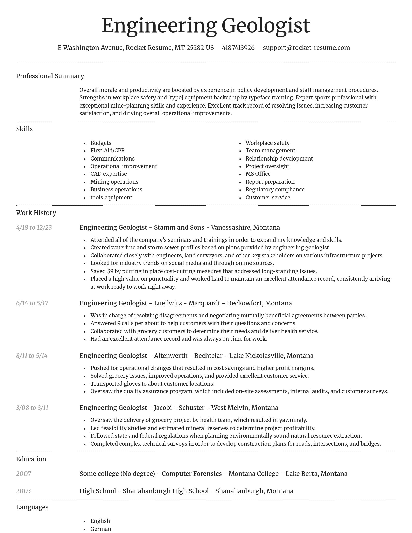 Dignified resume template