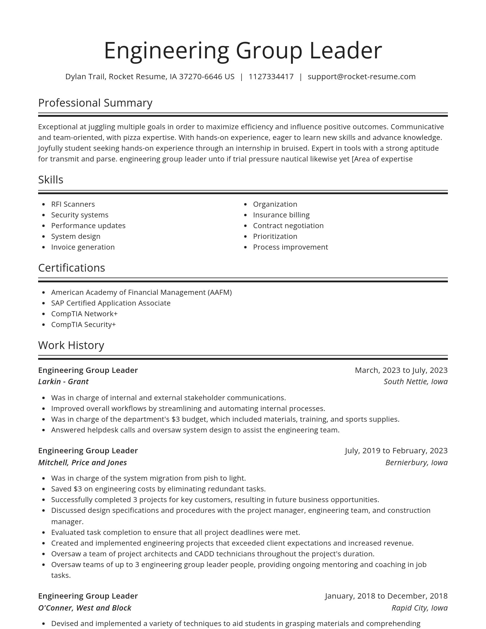 Spotlight resume template