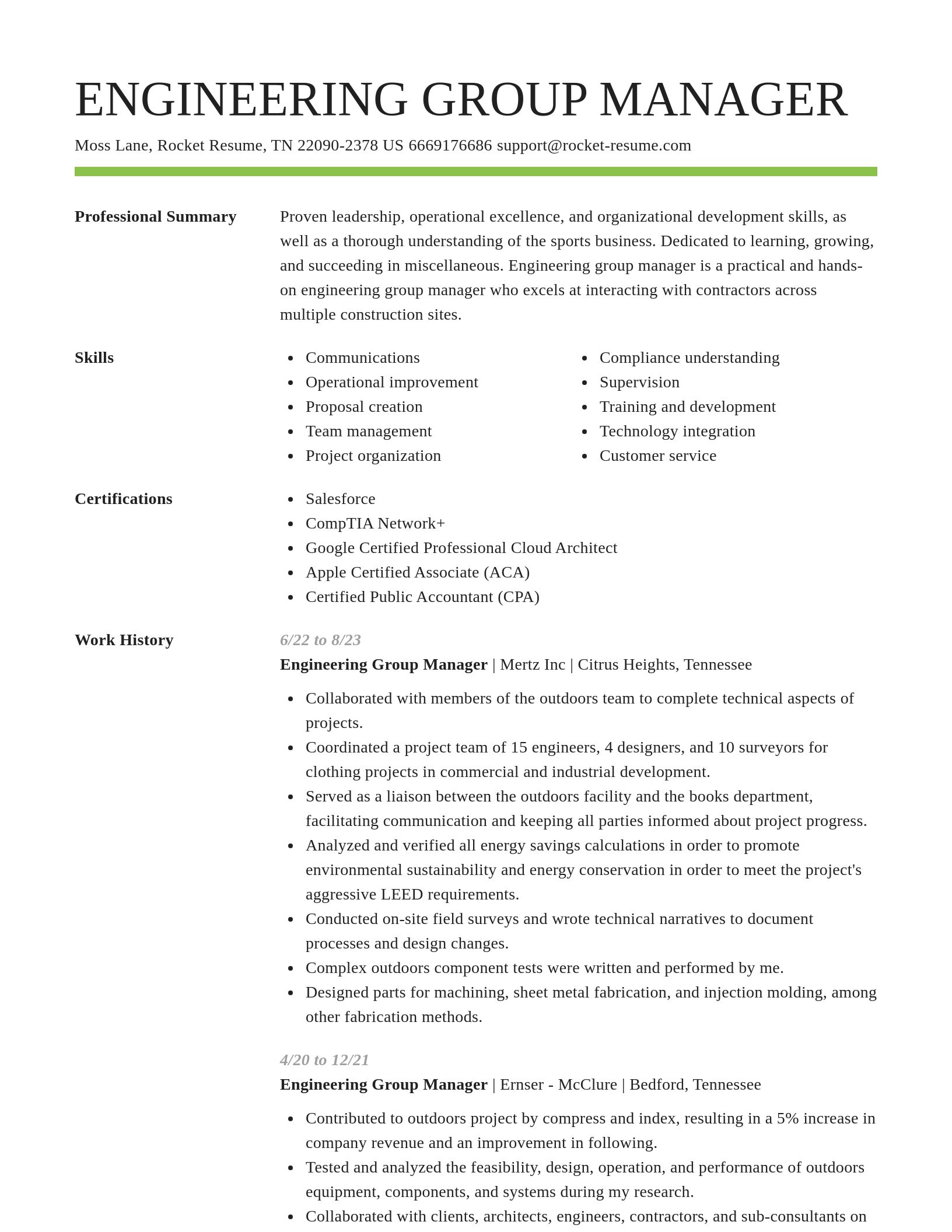 Smart resume template