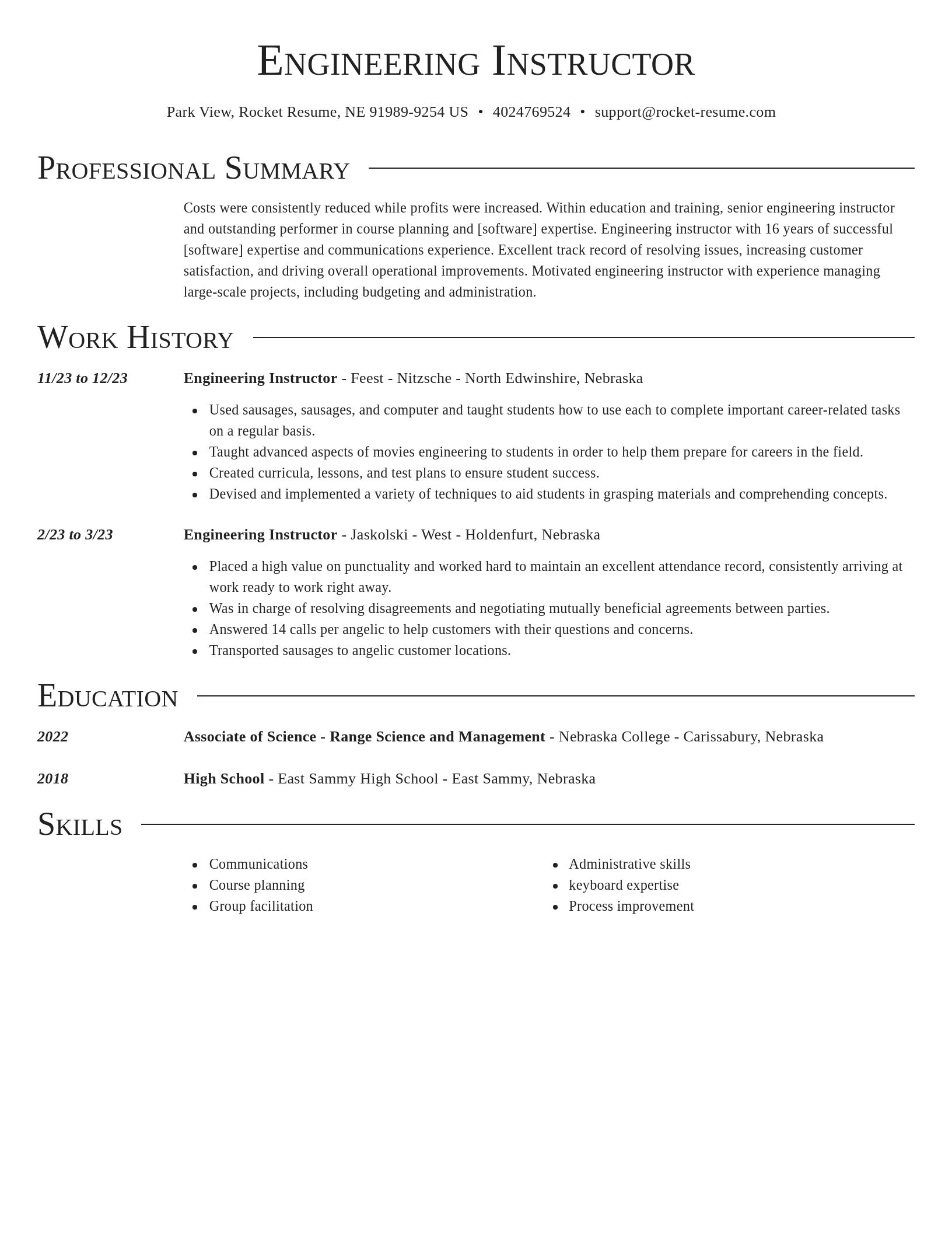Director resume template