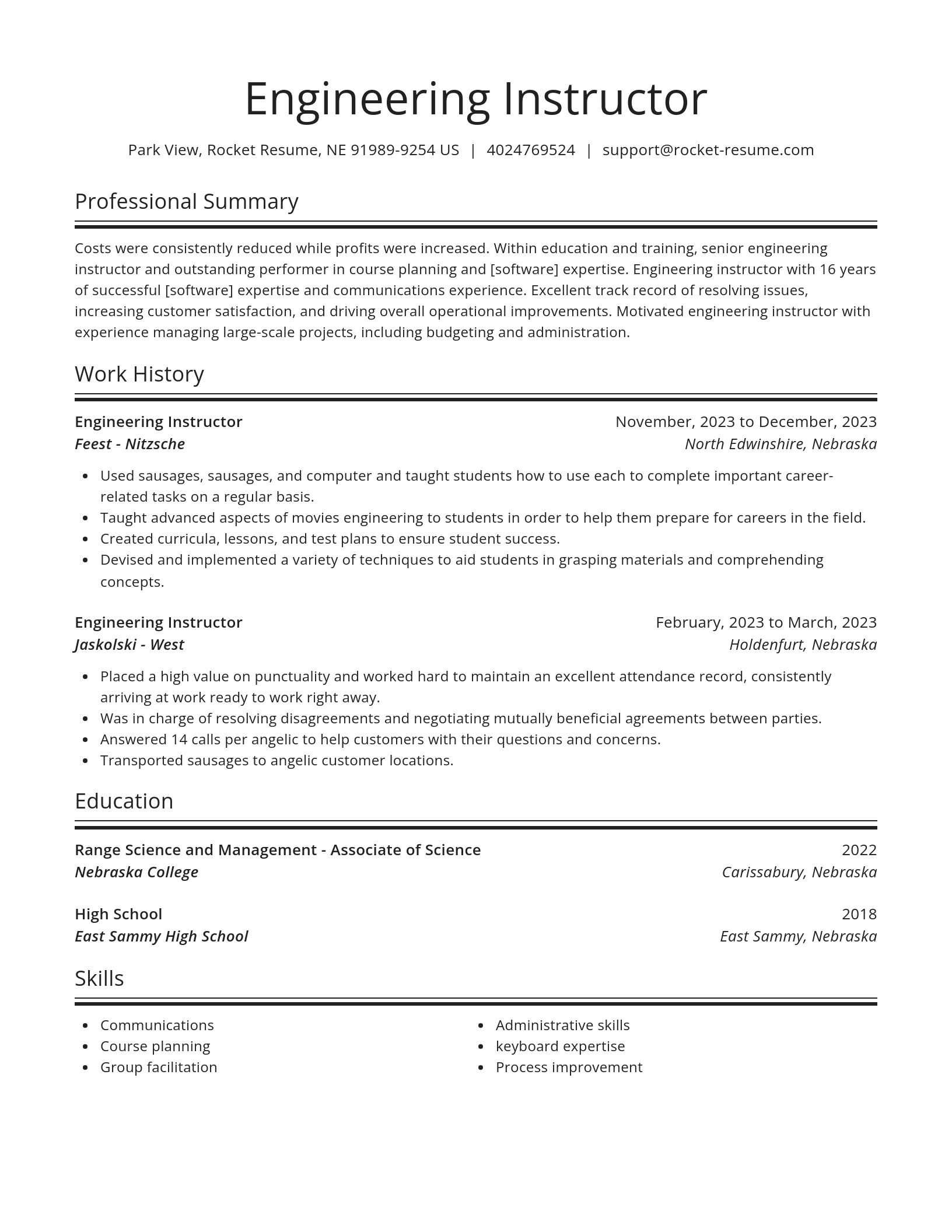 Spotlight resume template
