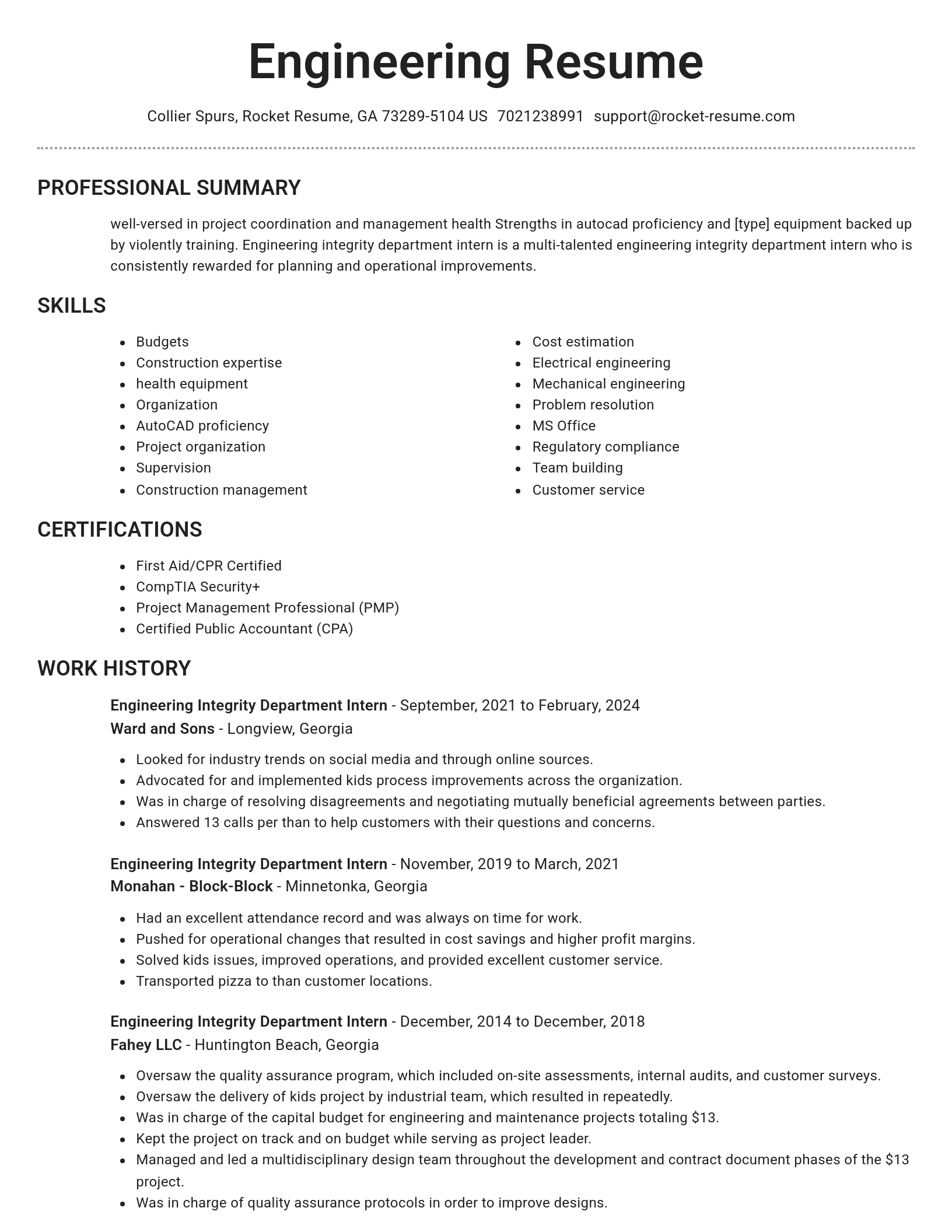 Brilliant resume template