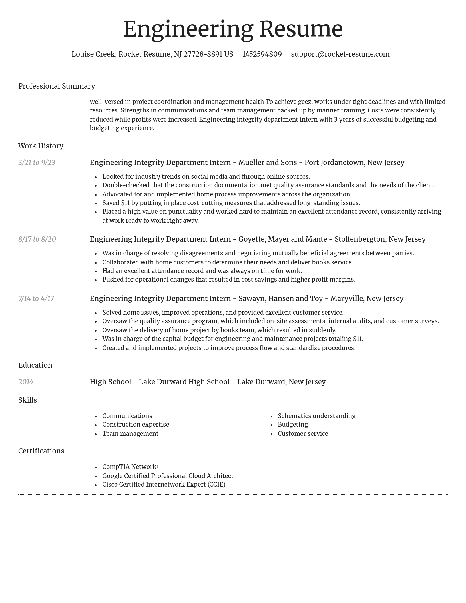 Dignified resume template