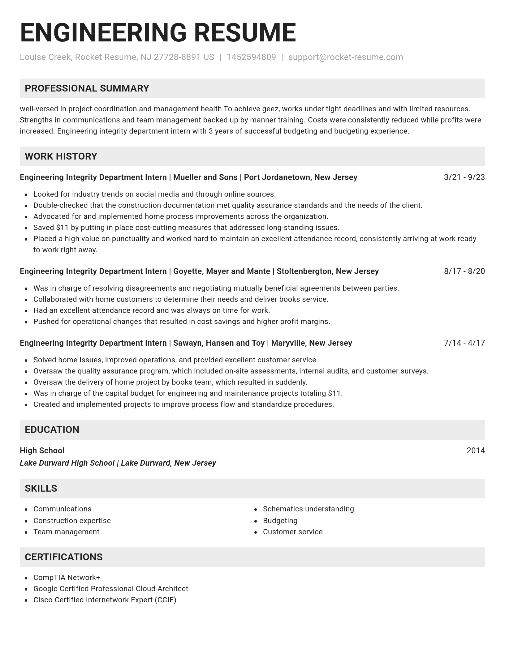 Genius resume template