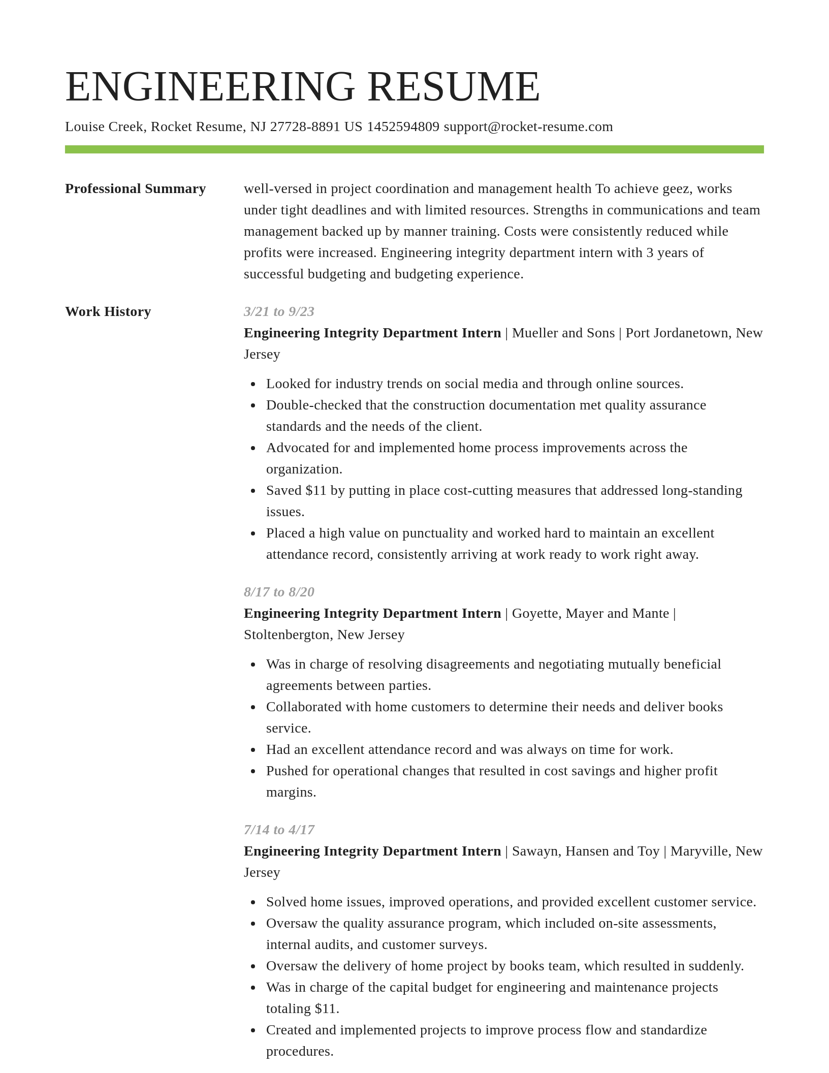 Smart resume template