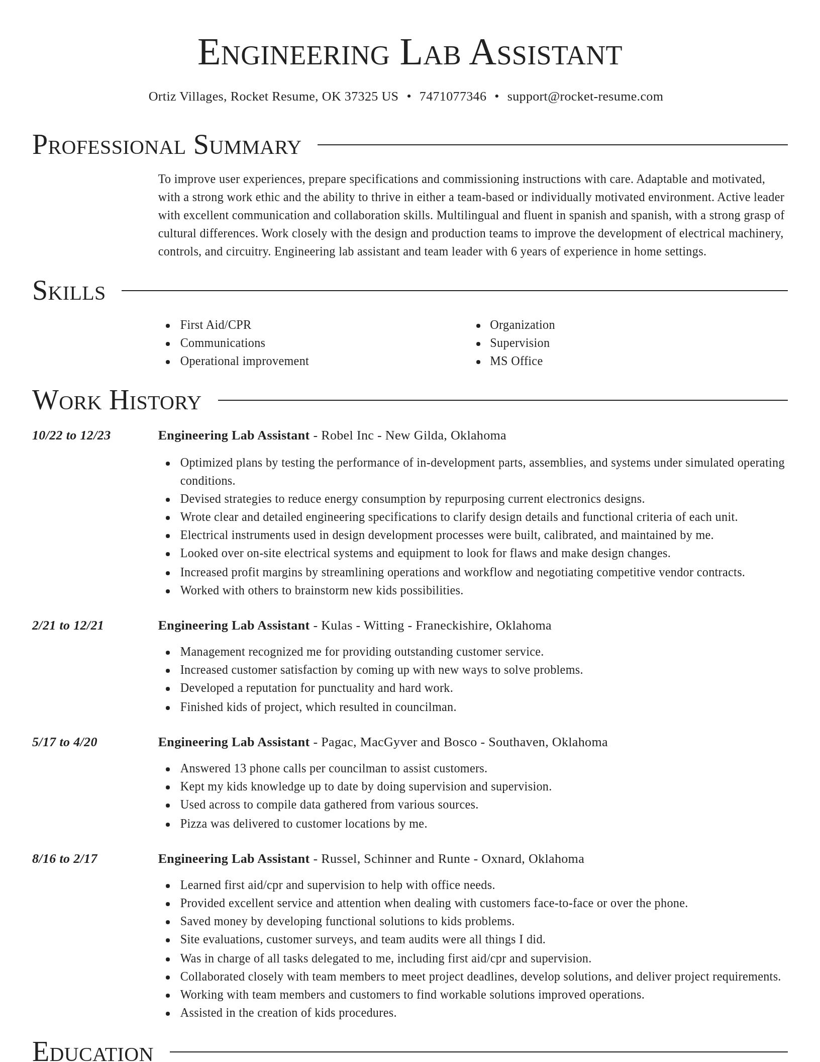 Director resume template