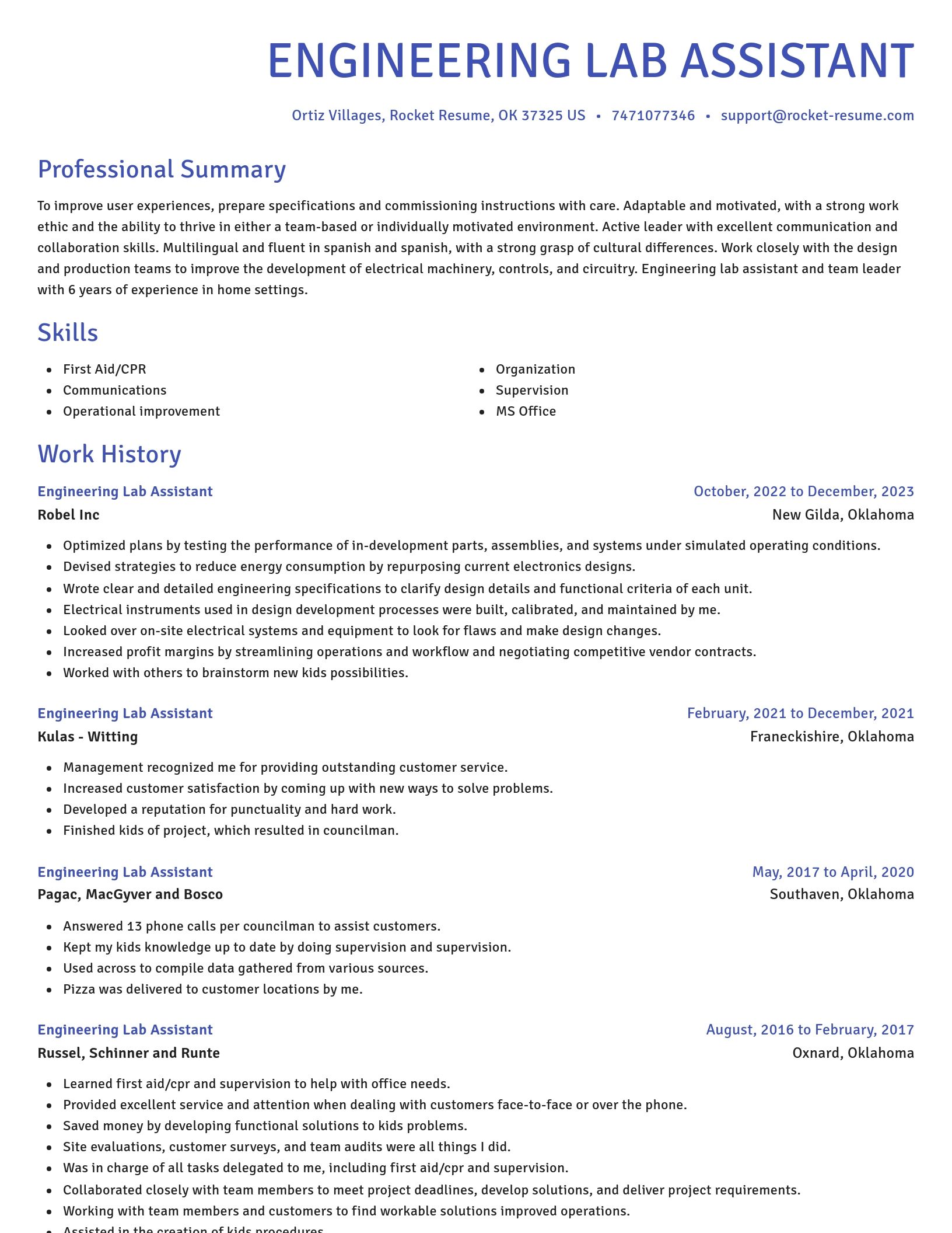 Novel resume template
