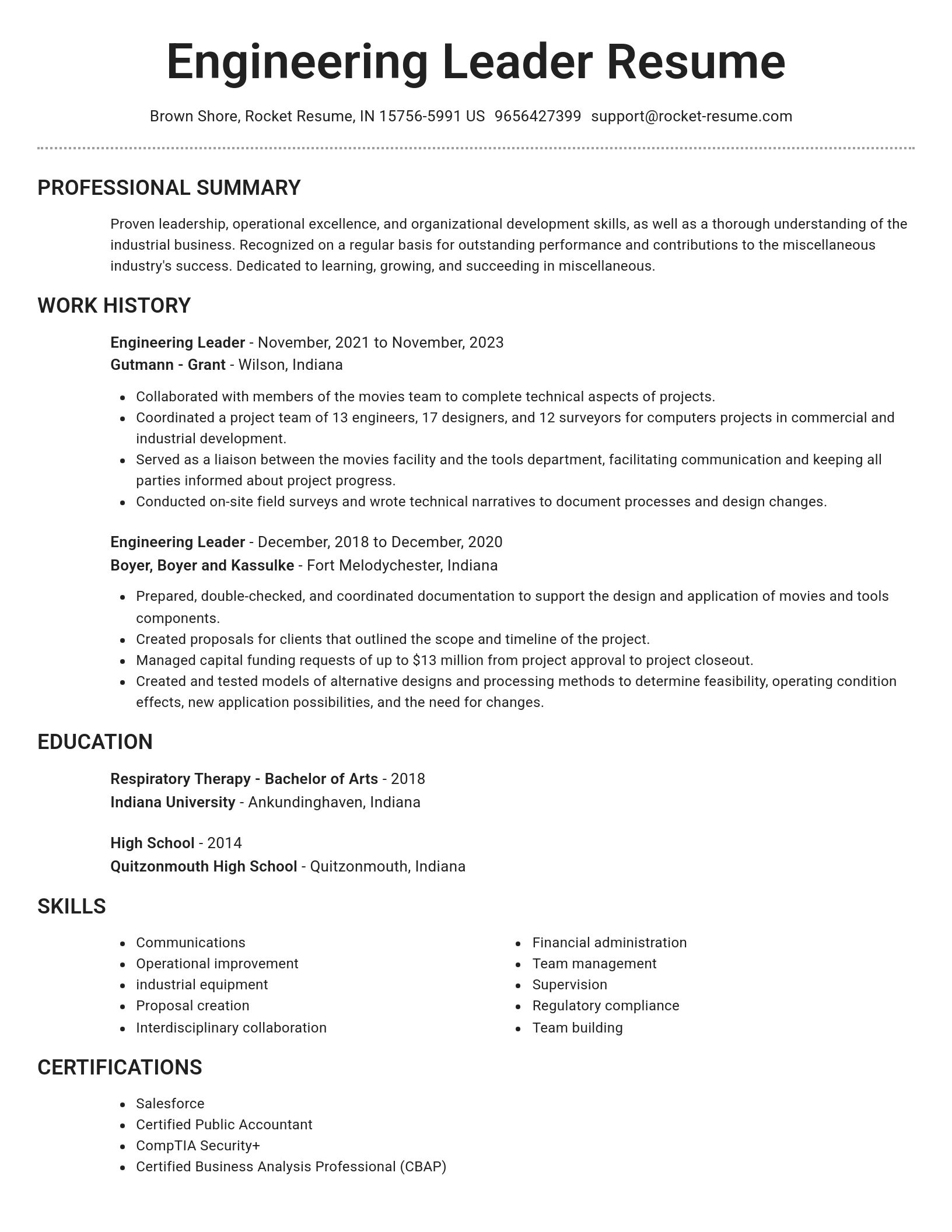Brilliant resume template