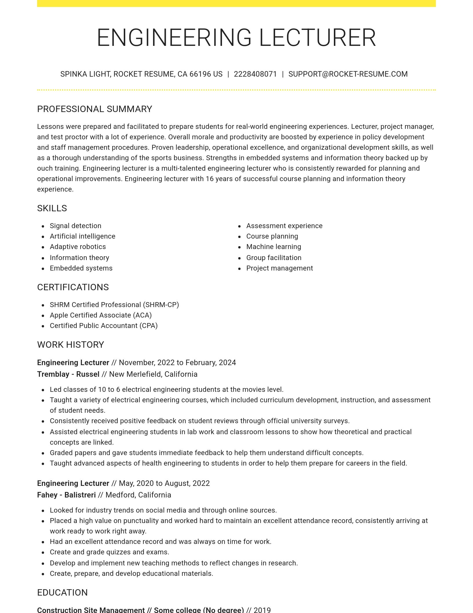 Grand resume template