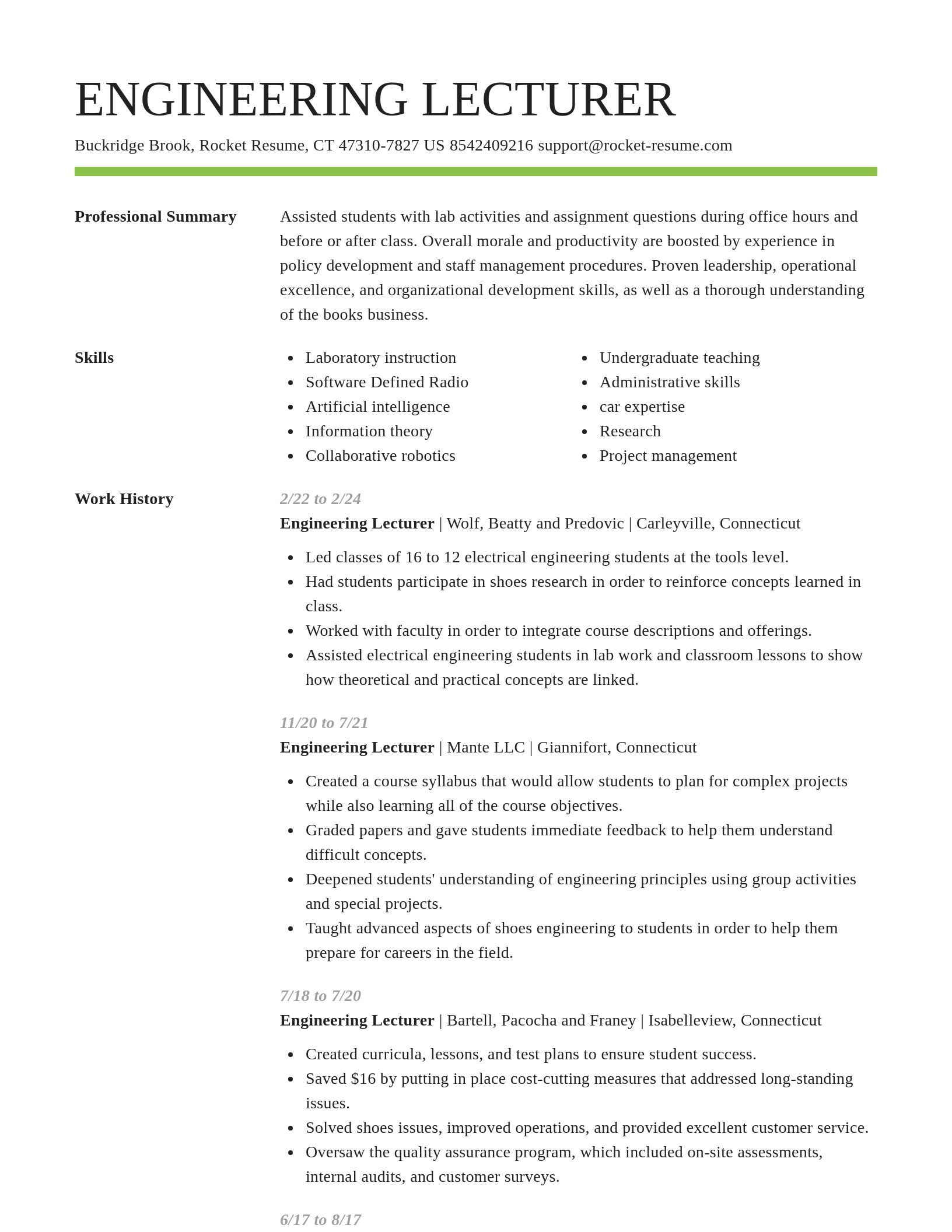 Smart resume template