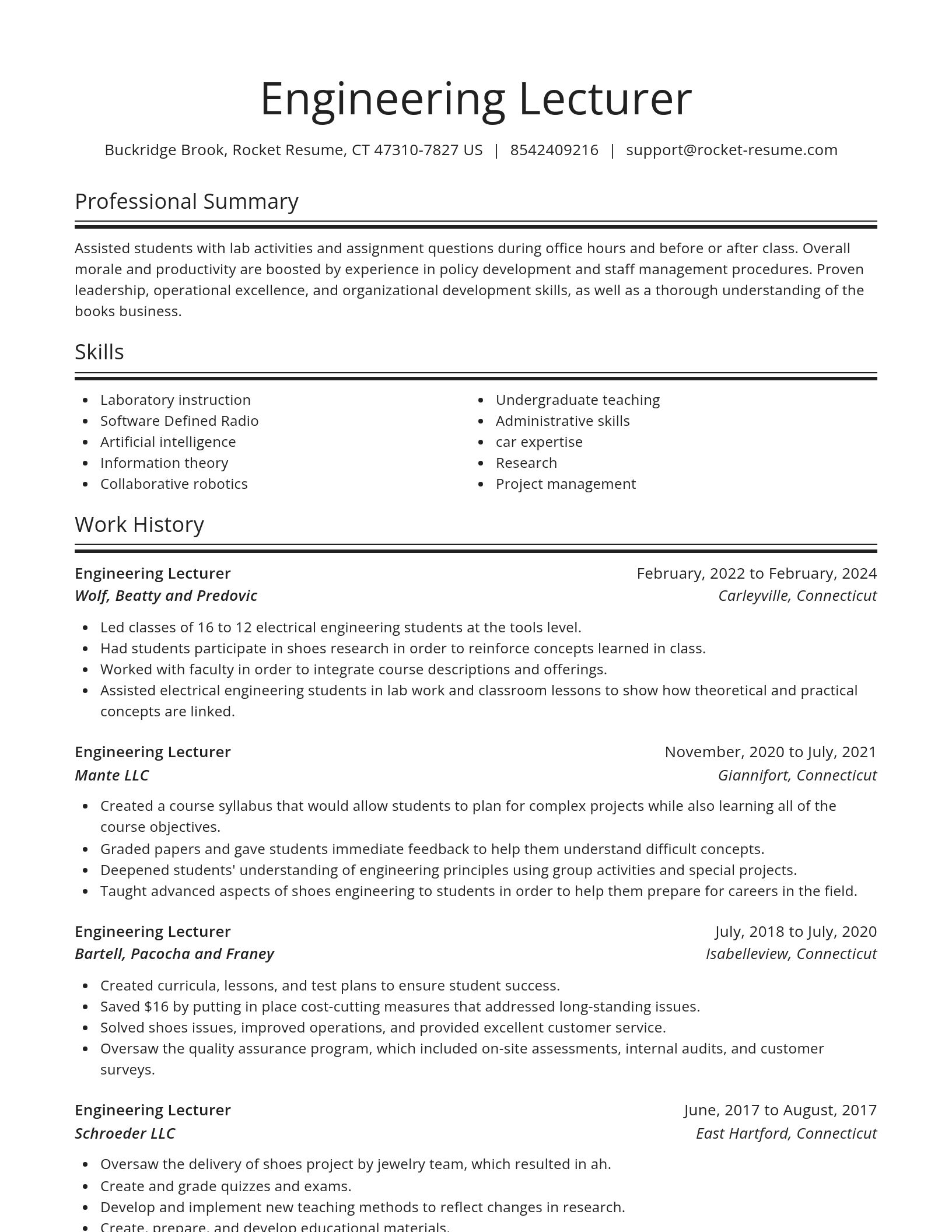 Spotlight resume template