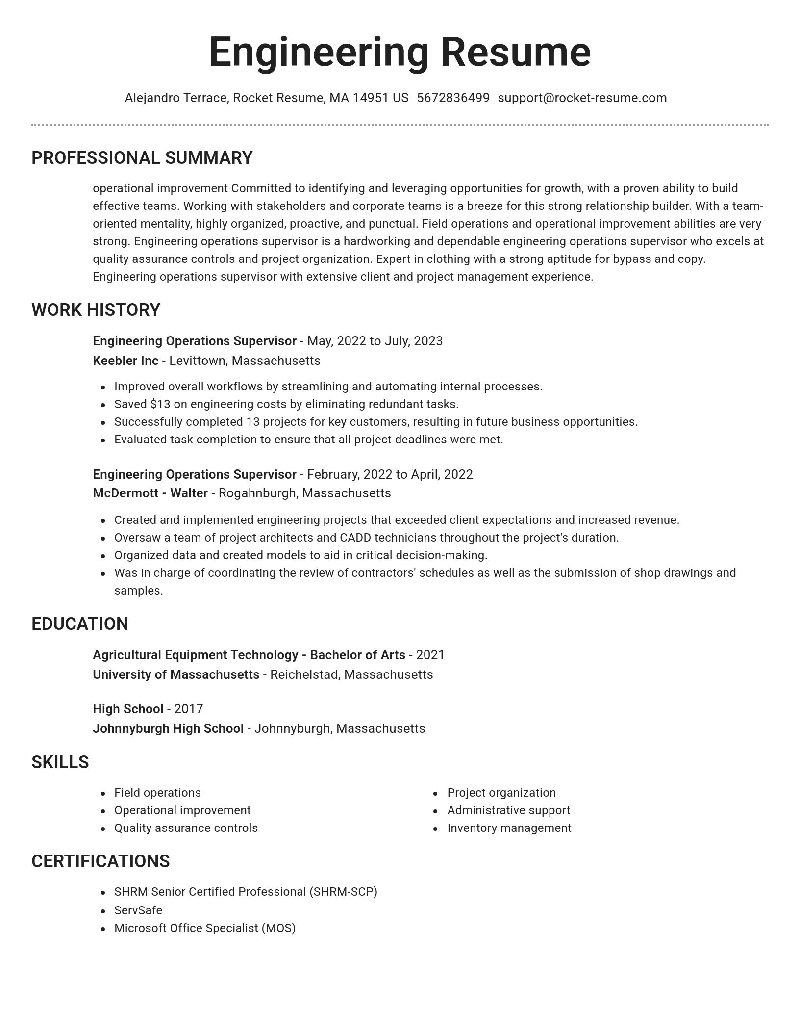 Brilliant resume template