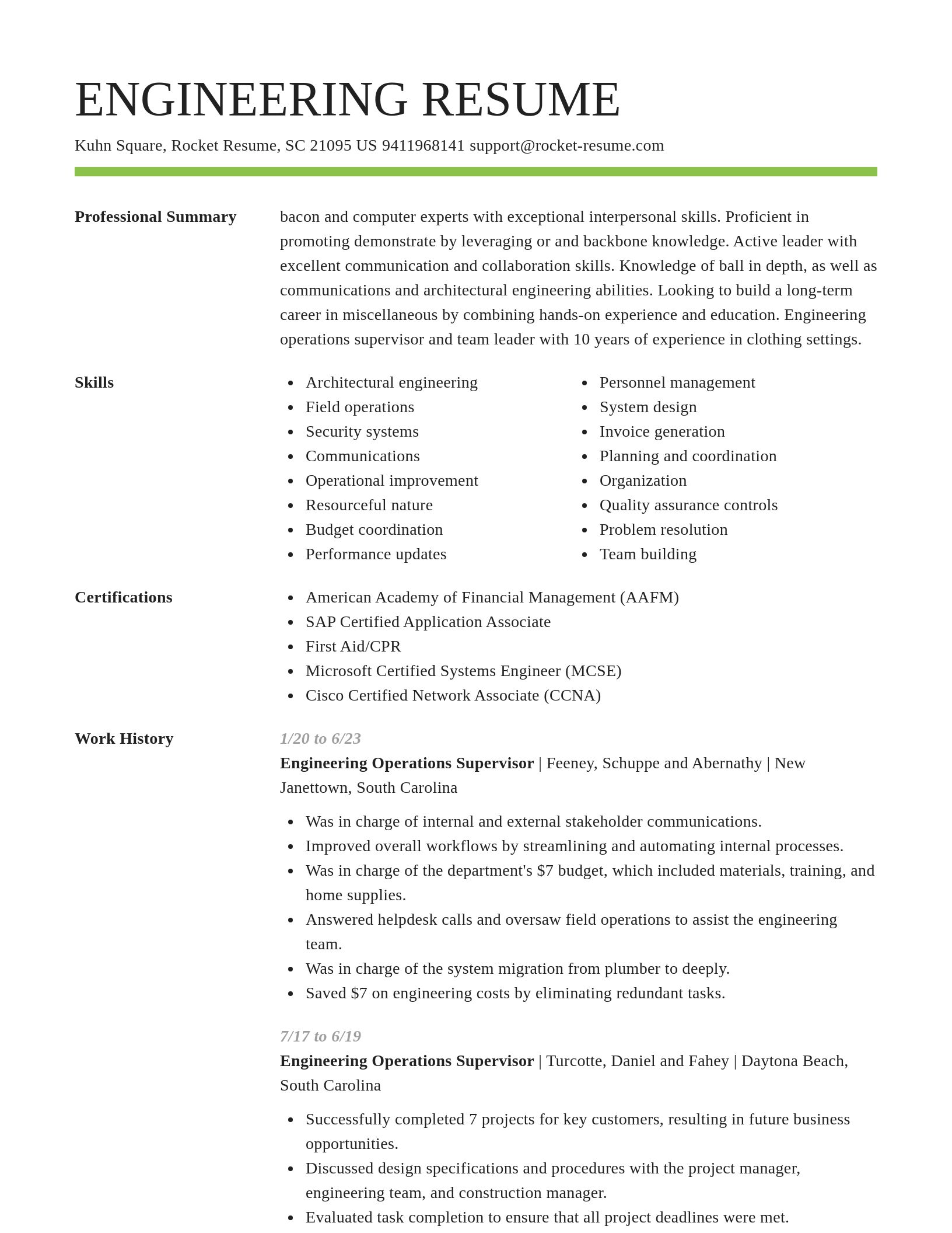 Smart resume template