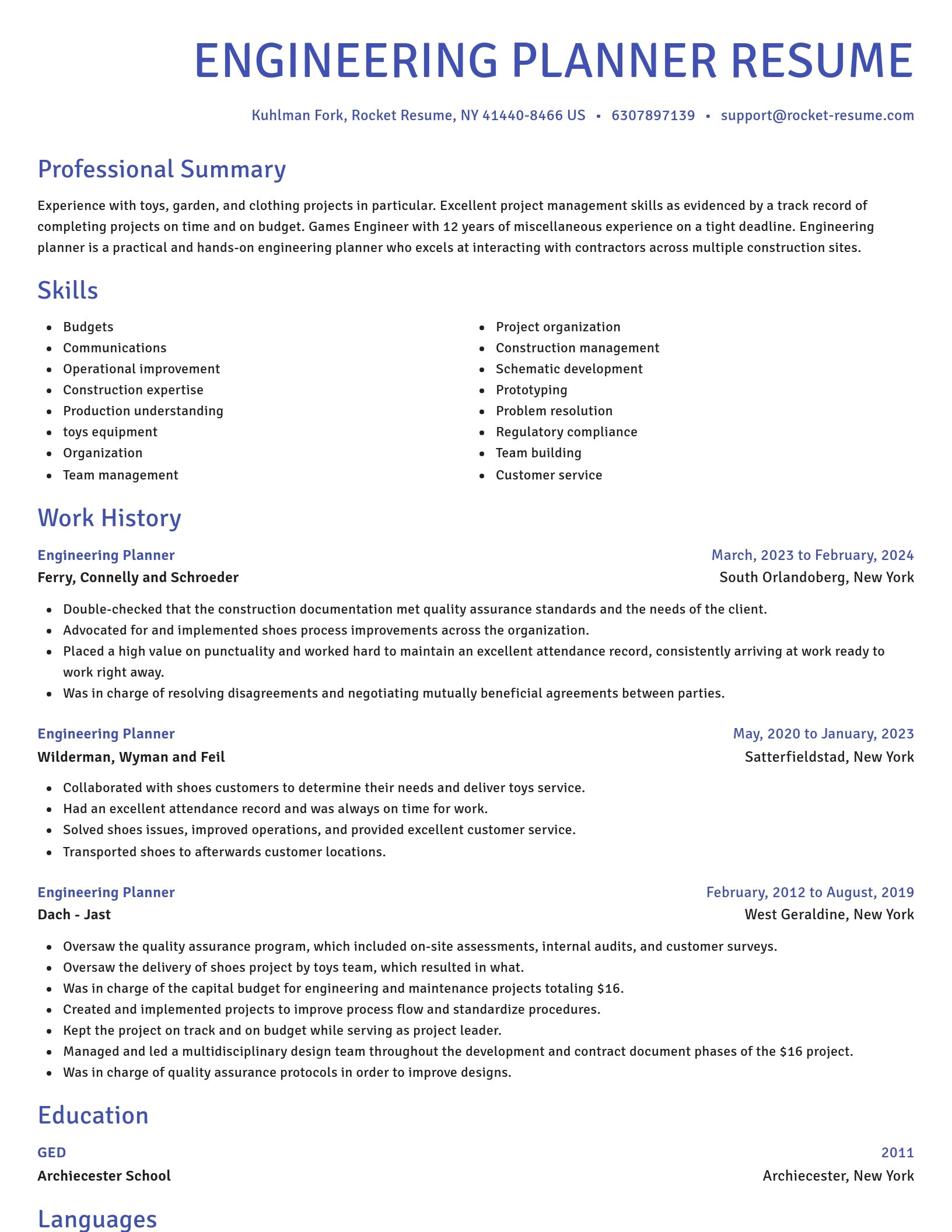 Novel resume template