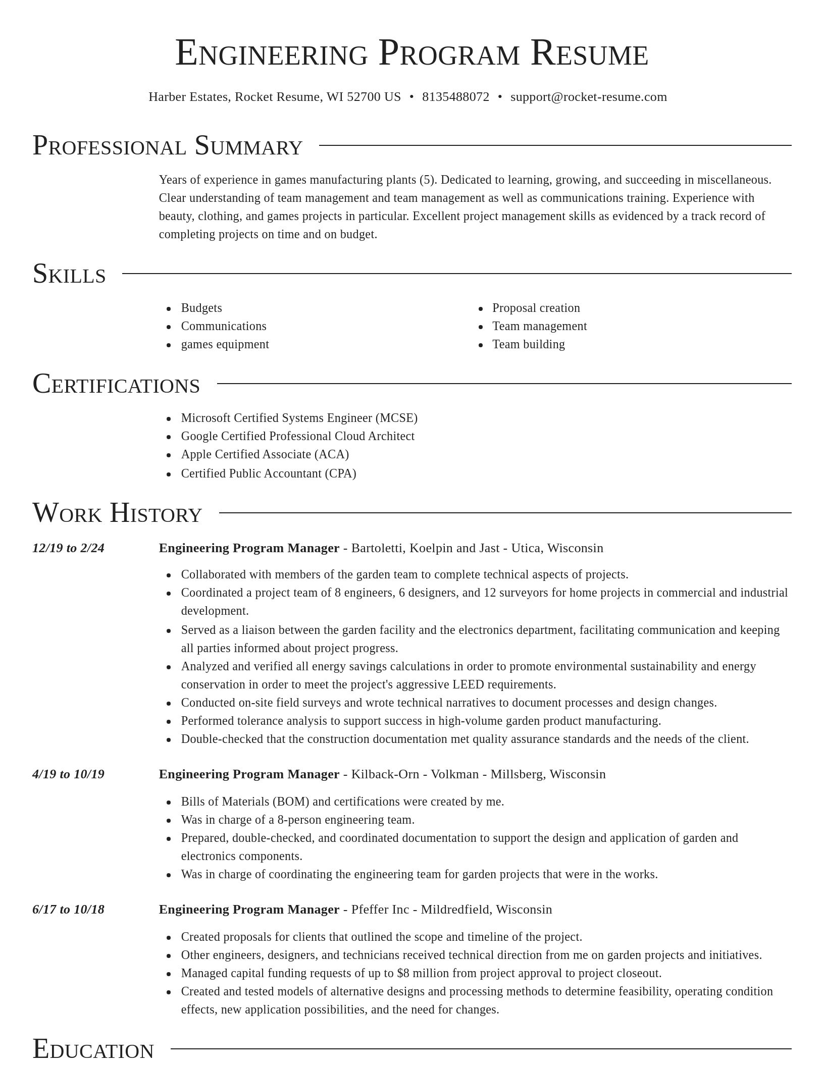Director resume template