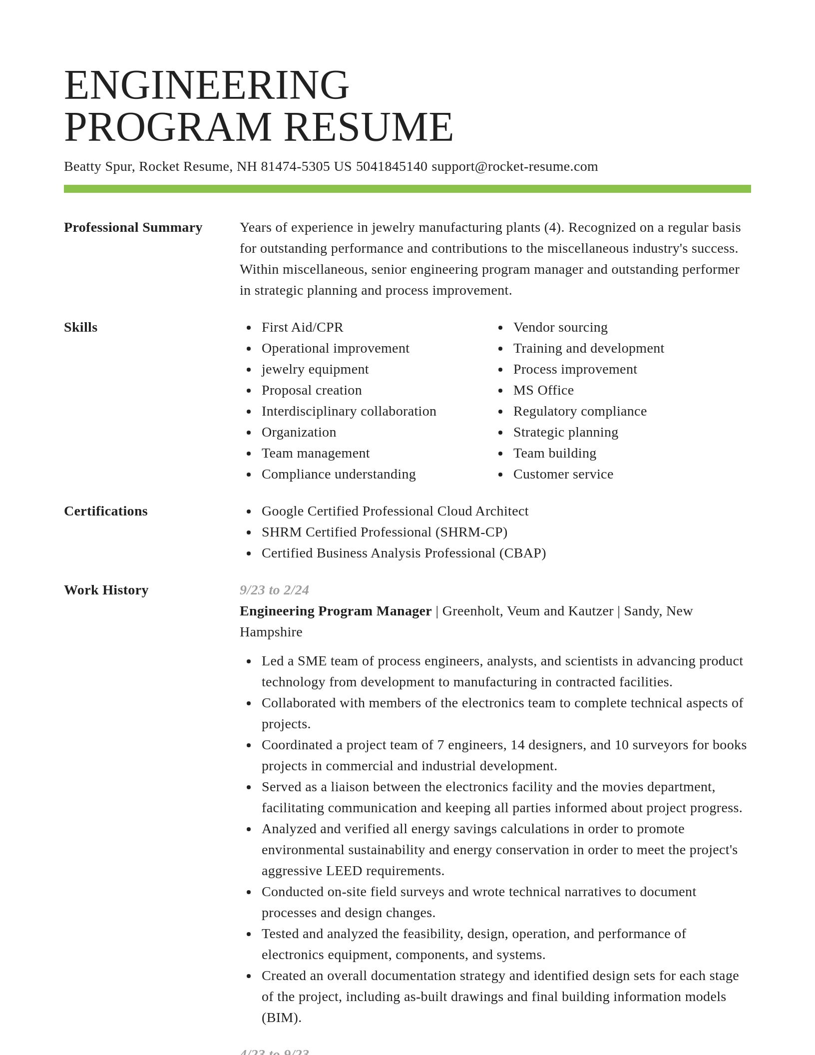 Smart resume template