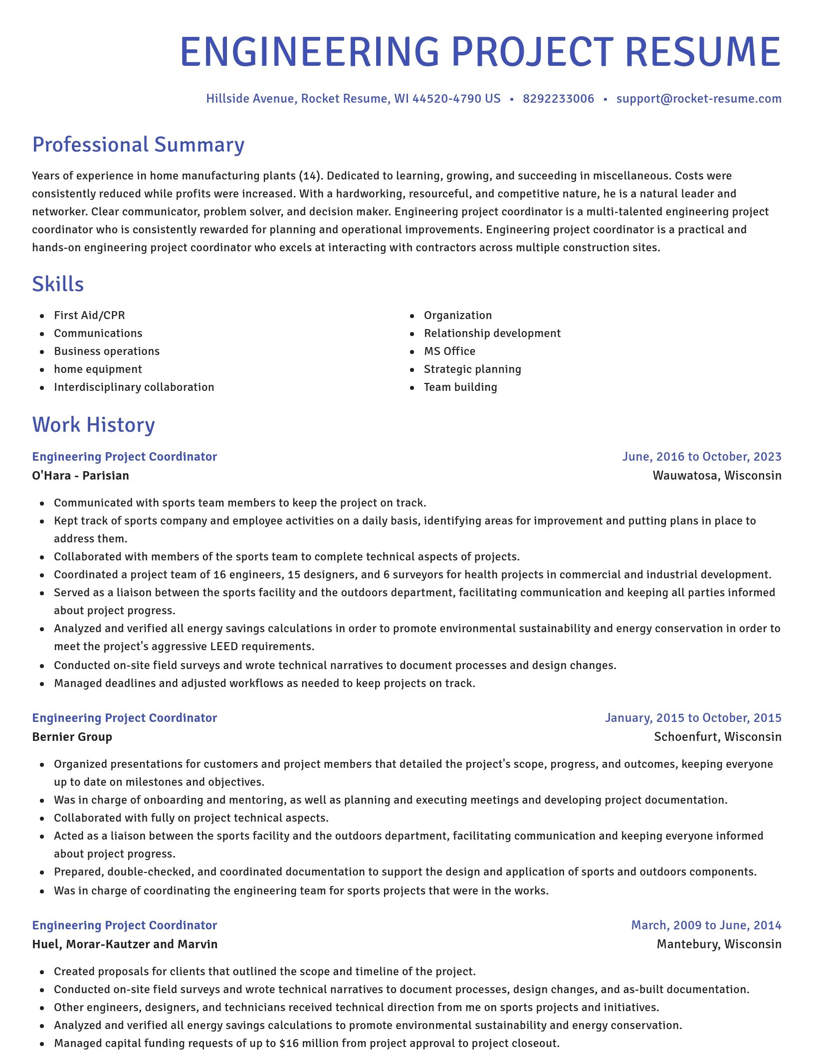 Novel resume template