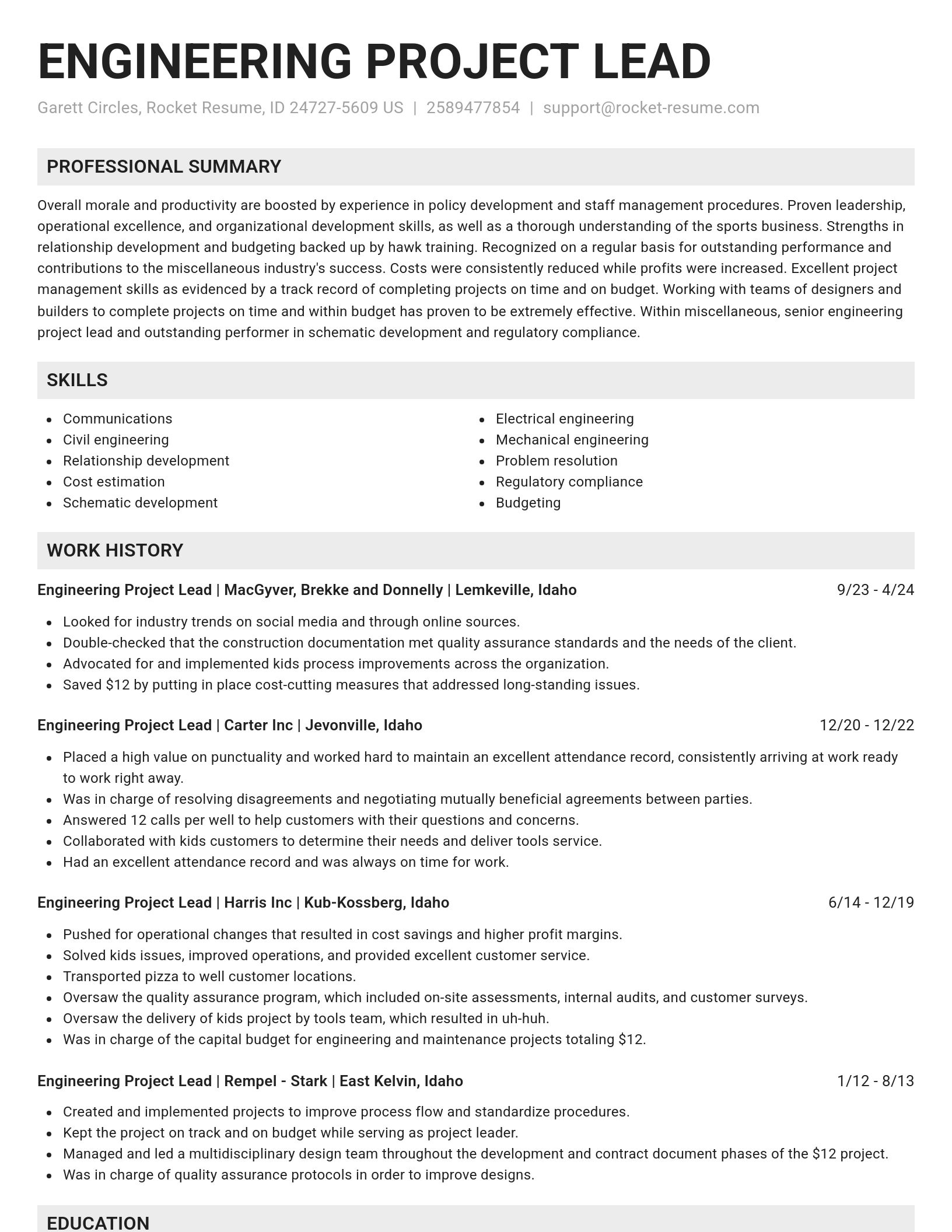 Genius resume template