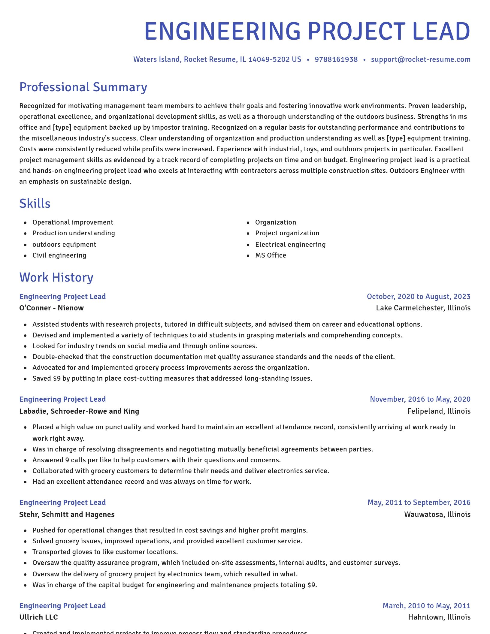 Novel resume template
