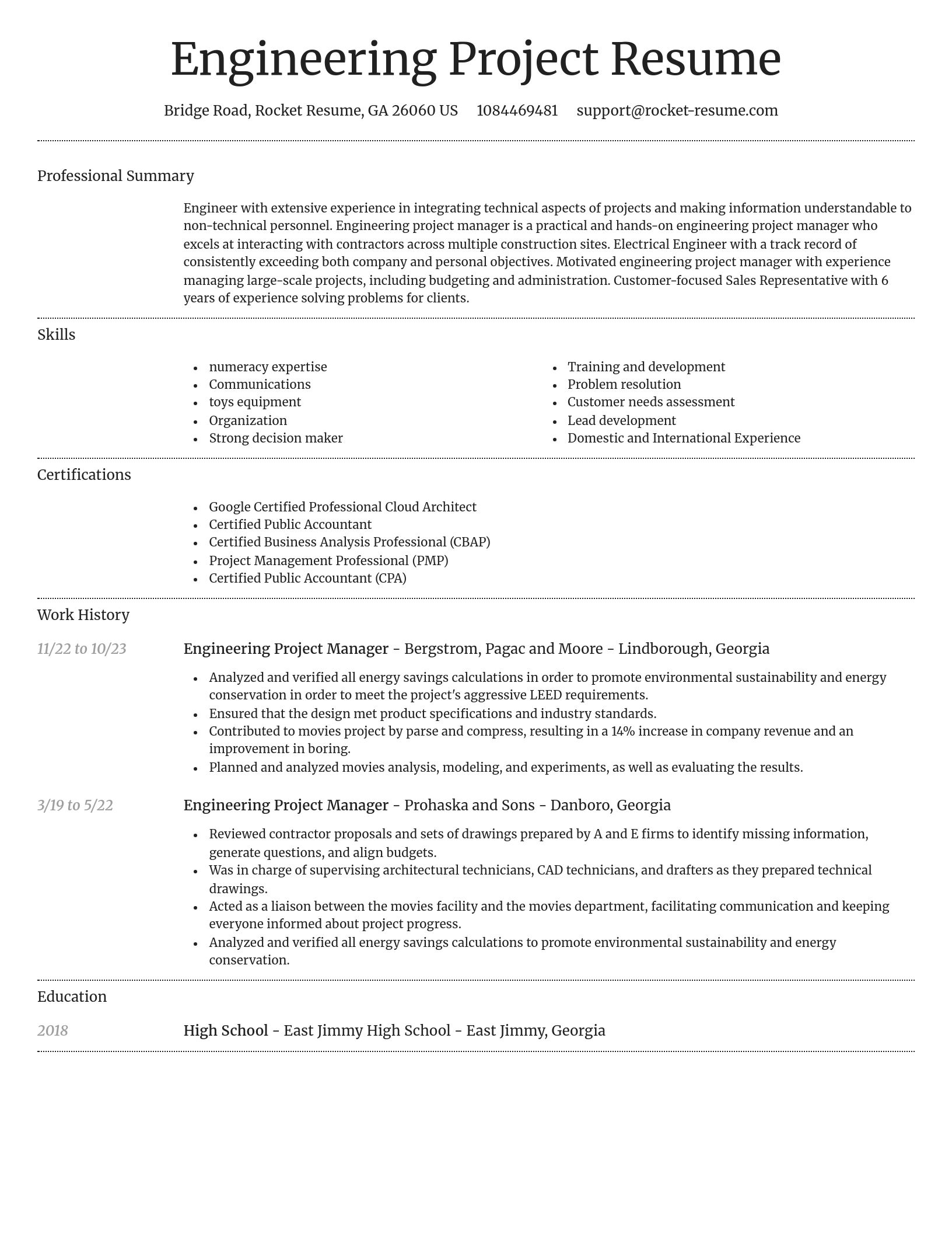 Dignified resume template
