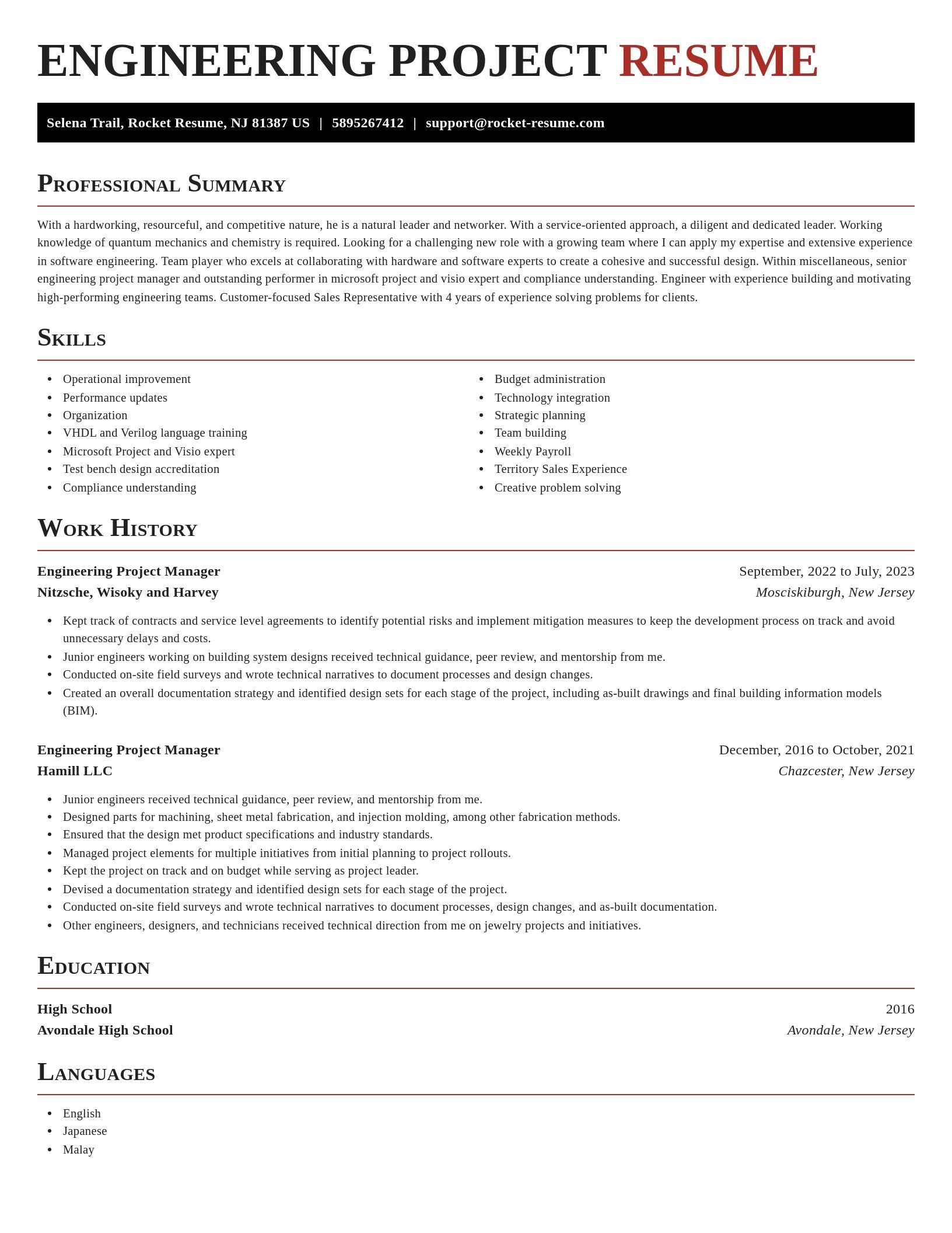 Exquisite resume template