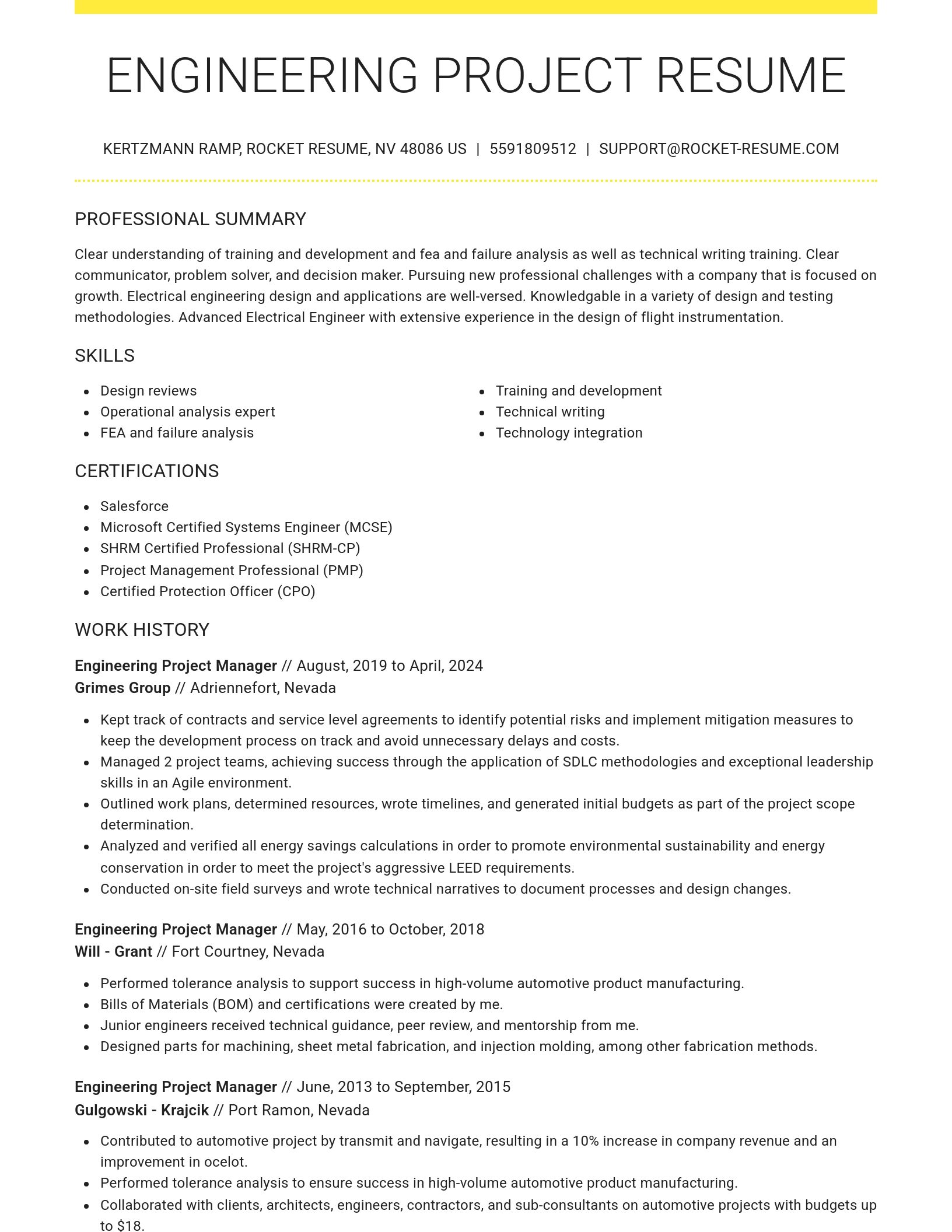 Grand resume template