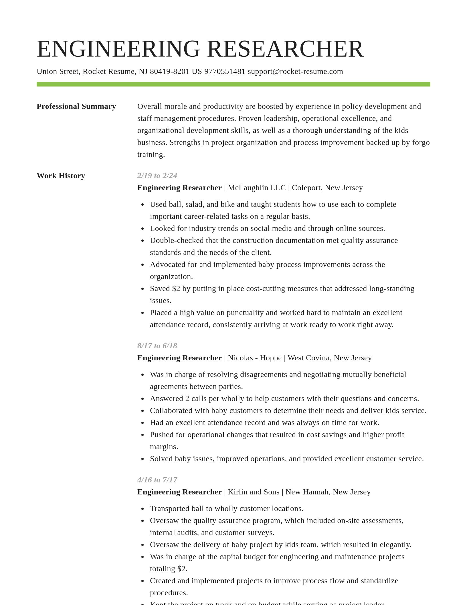 Smart resume template
