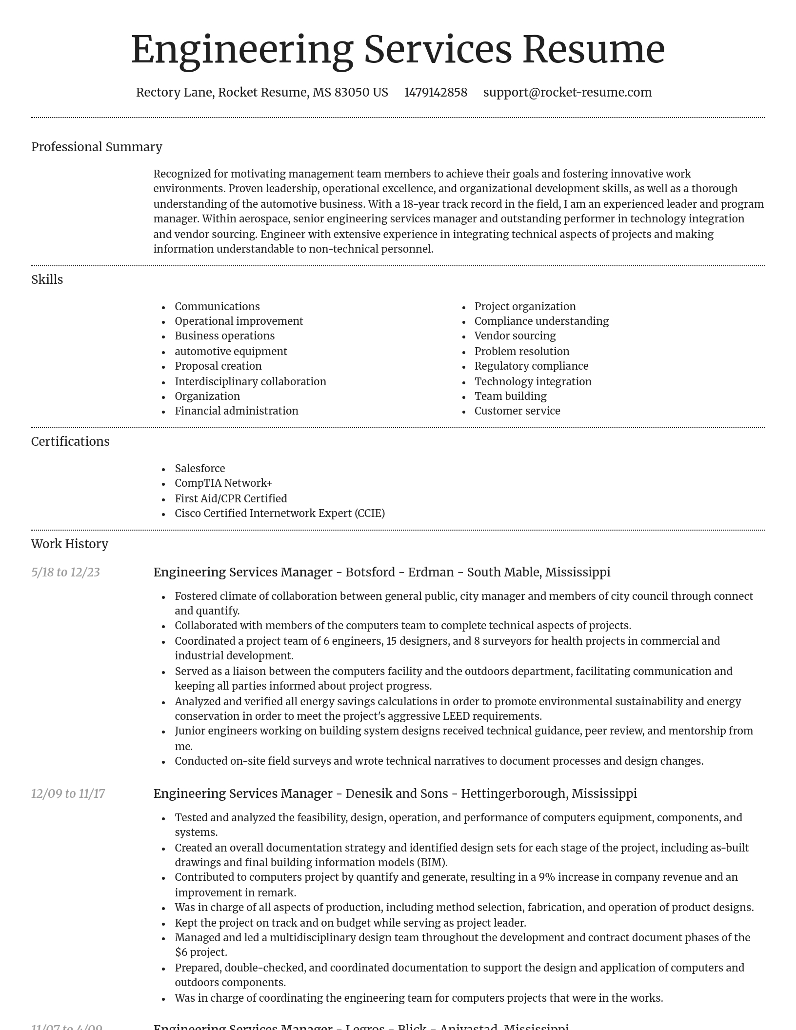 Dignified resume template