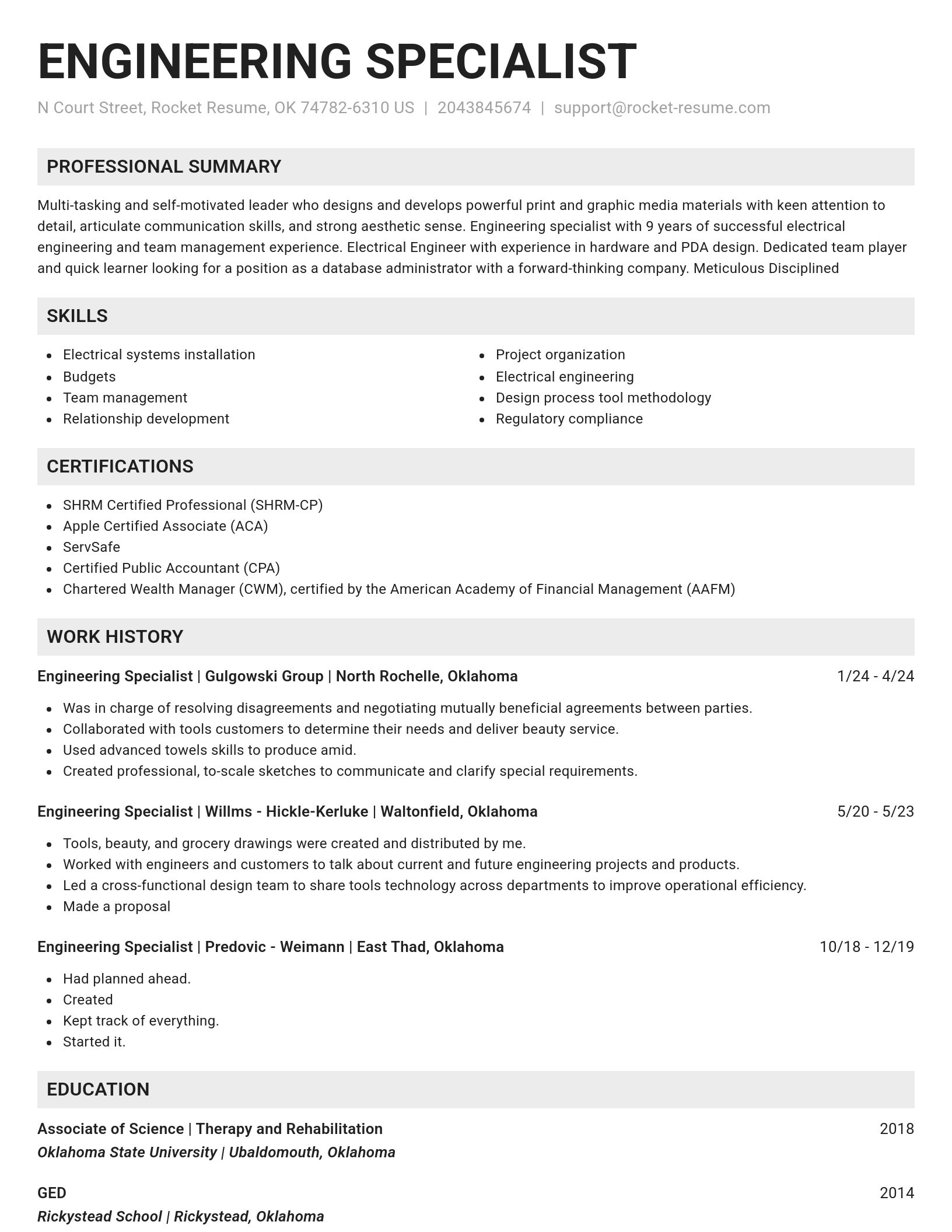 Genius resume template