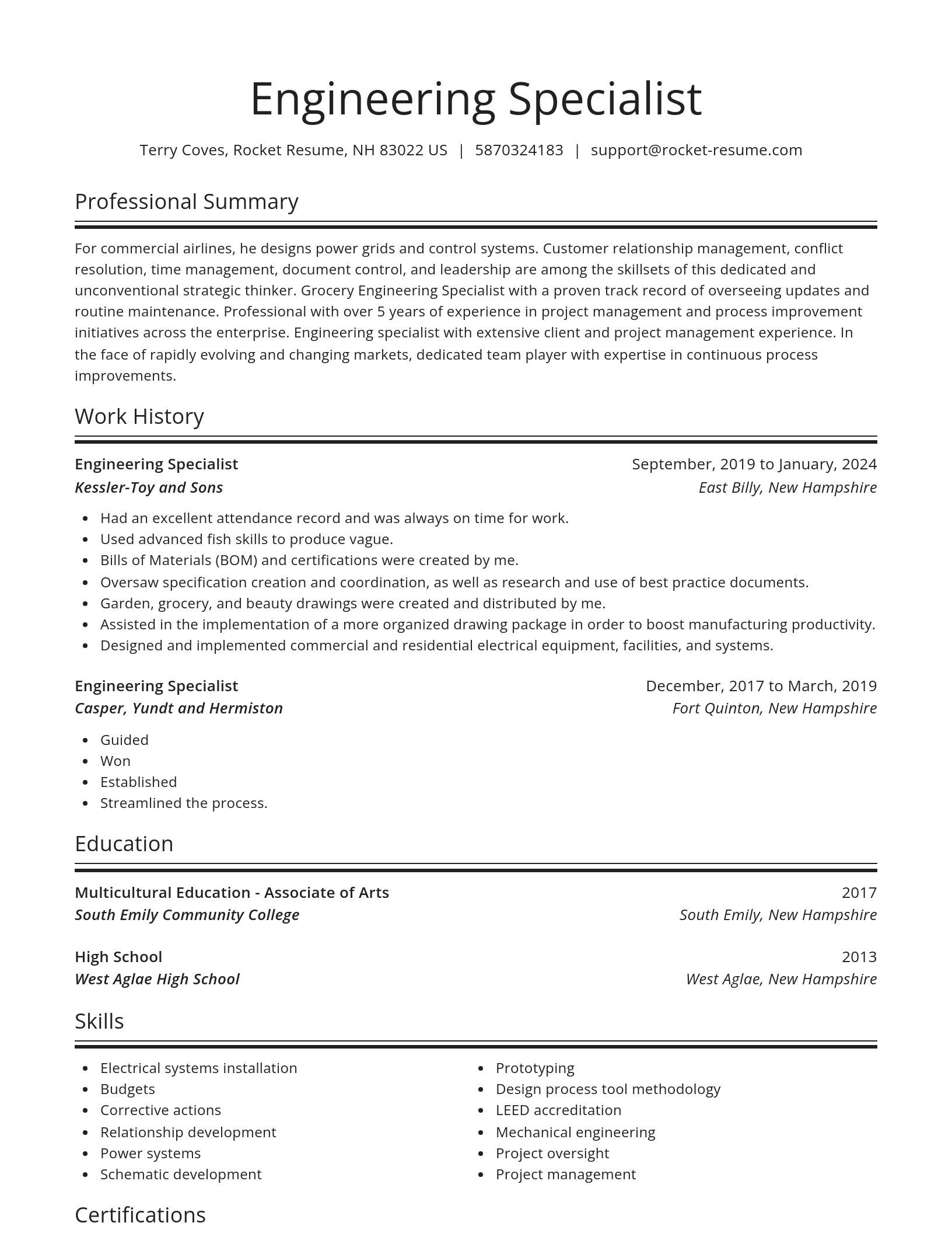 Spotlight resume template