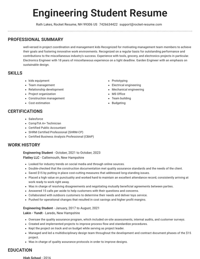 Brilliant resume template