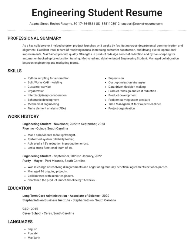 Brilliant resume template