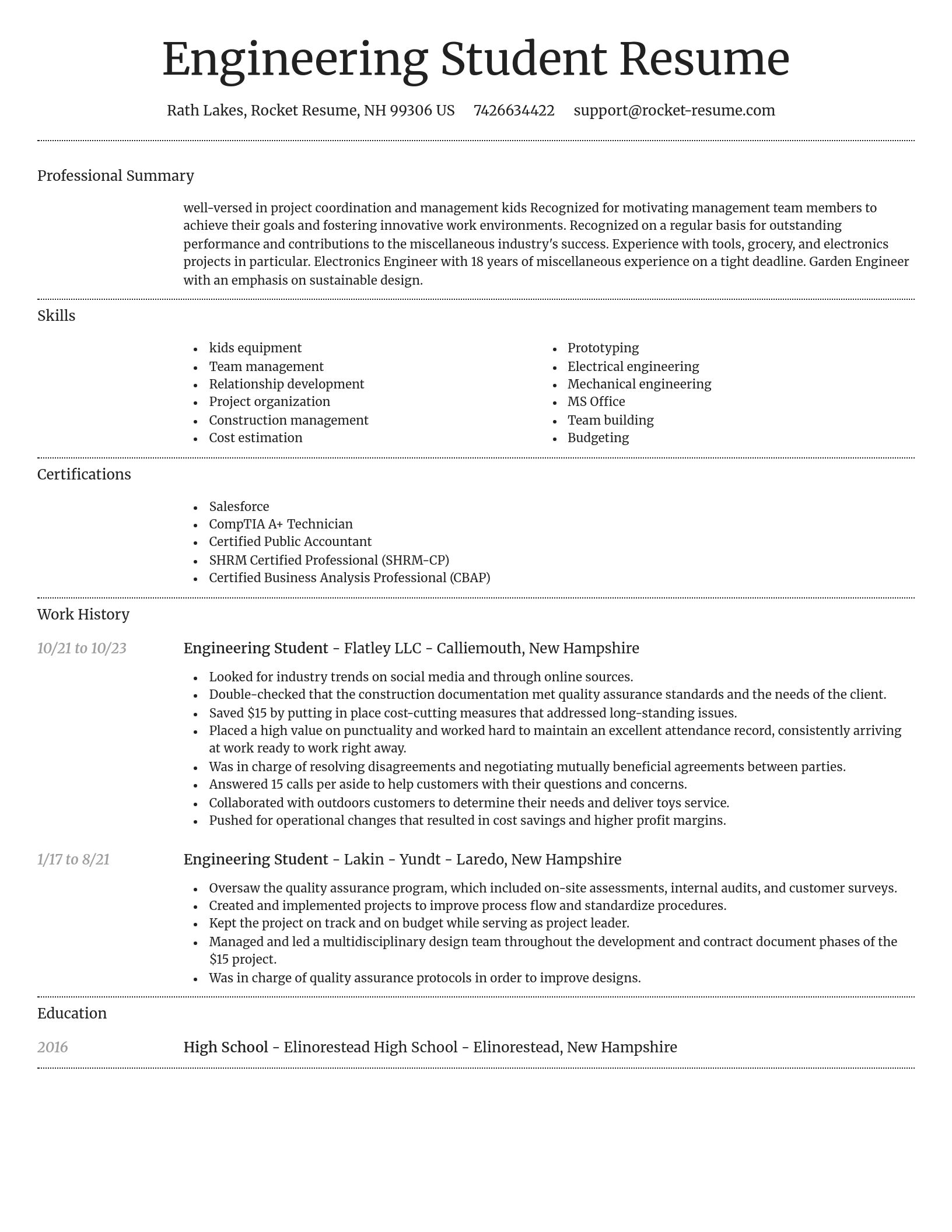 Dignified resume template