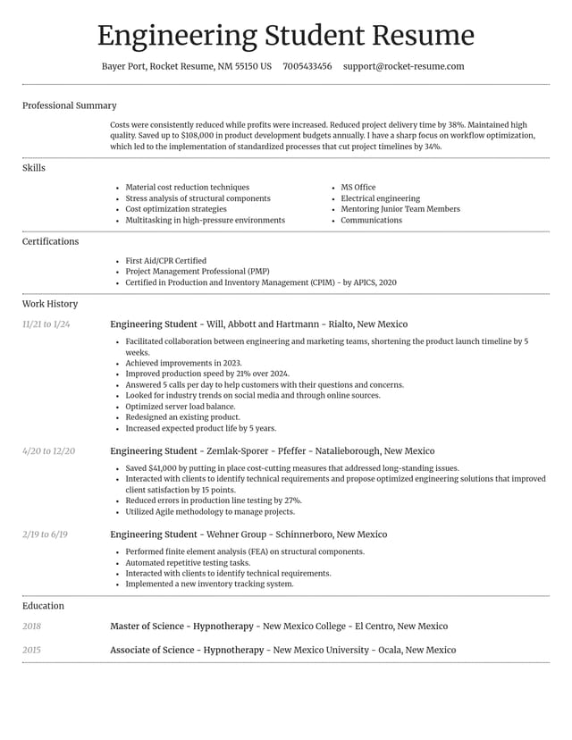 Dignified resume template