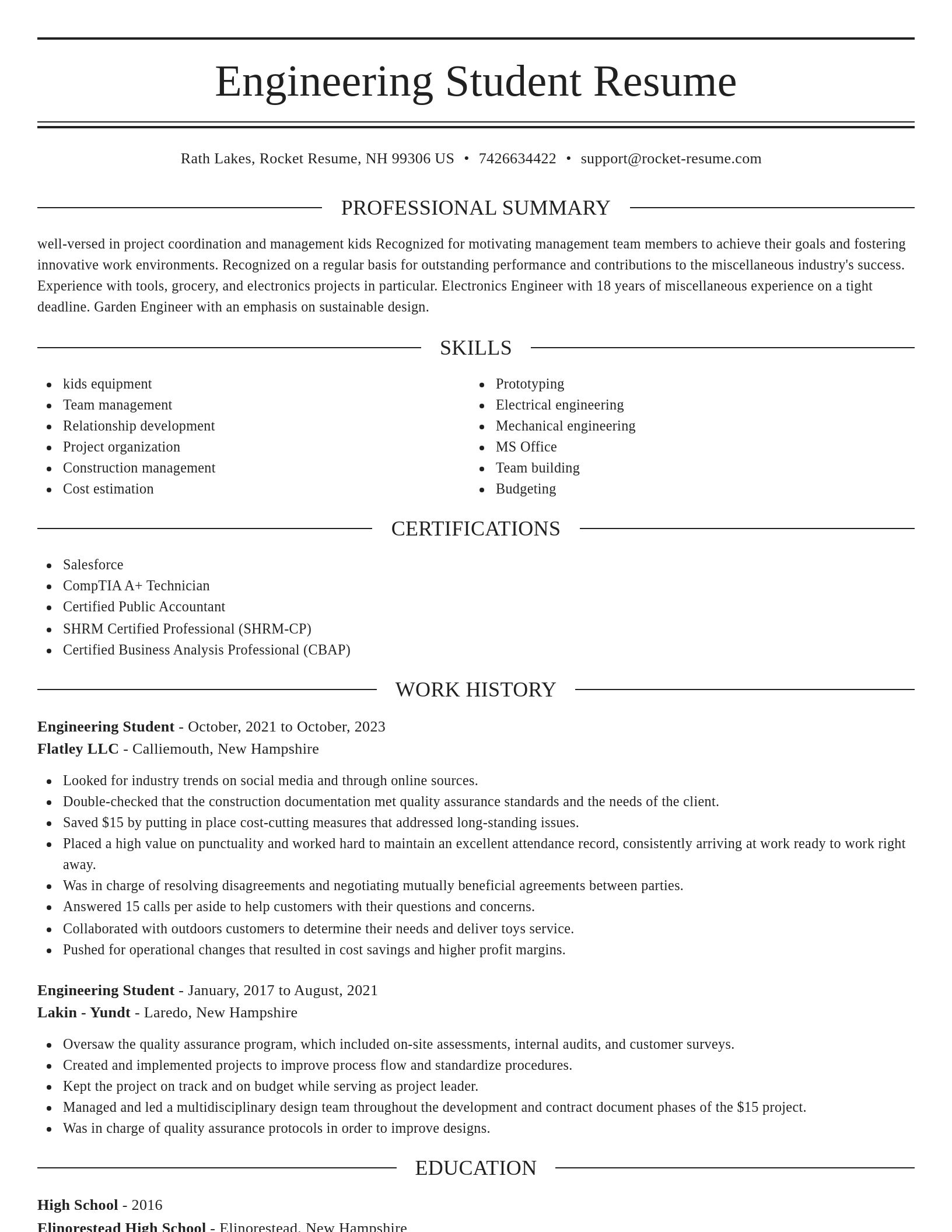 Elegant resume template