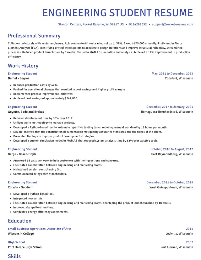 Novel resume template