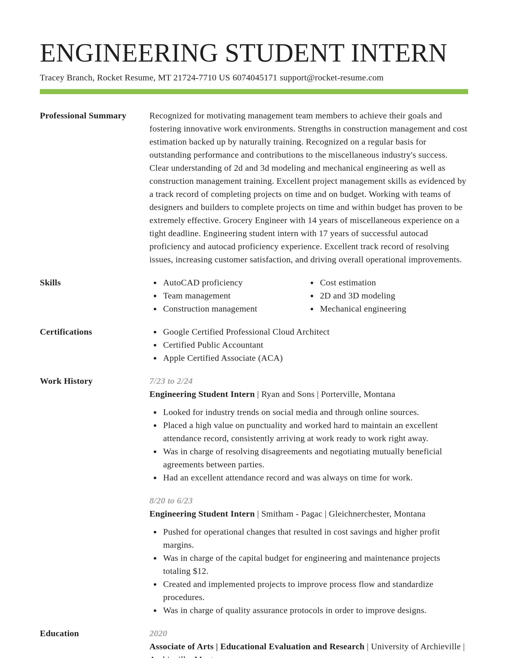Smart resume template