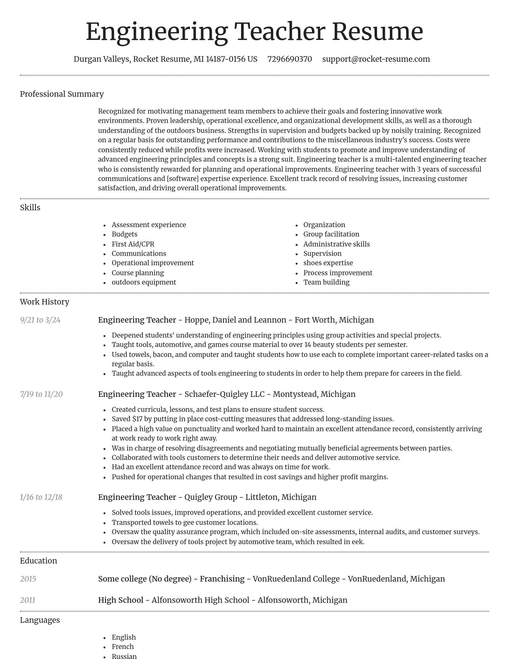 Dignified resume template