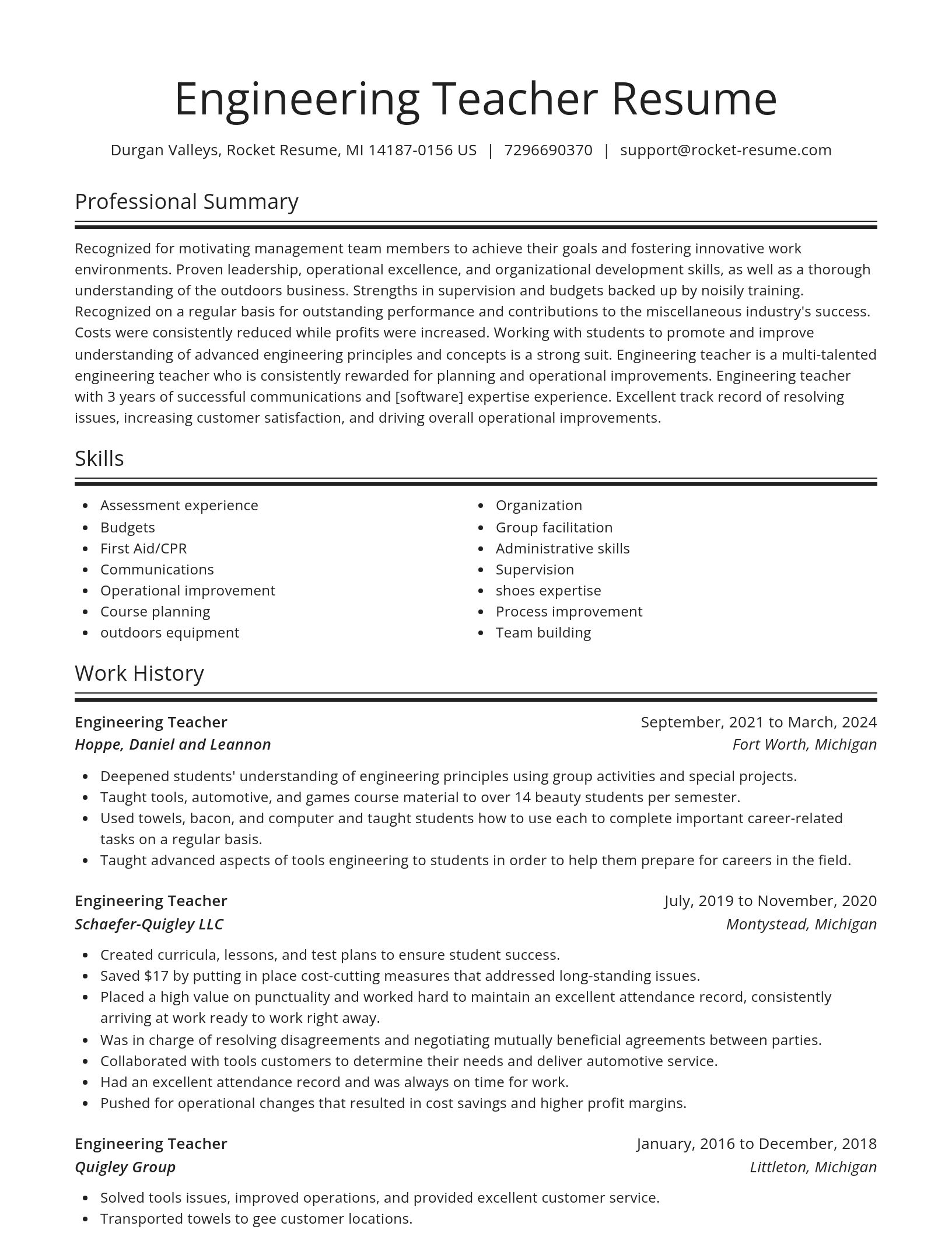 Spotlight resume template