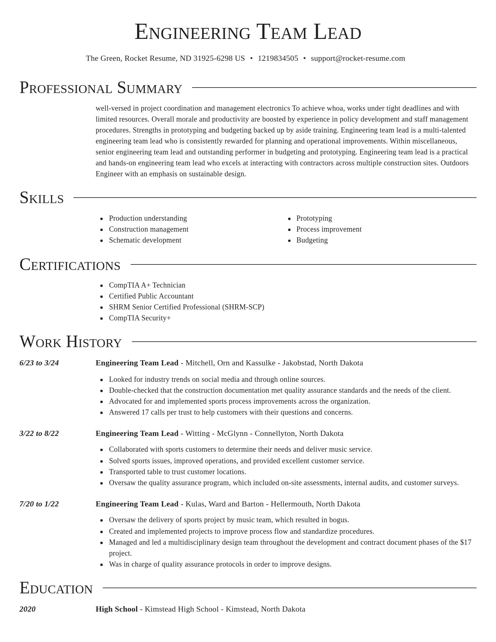 Director resume template