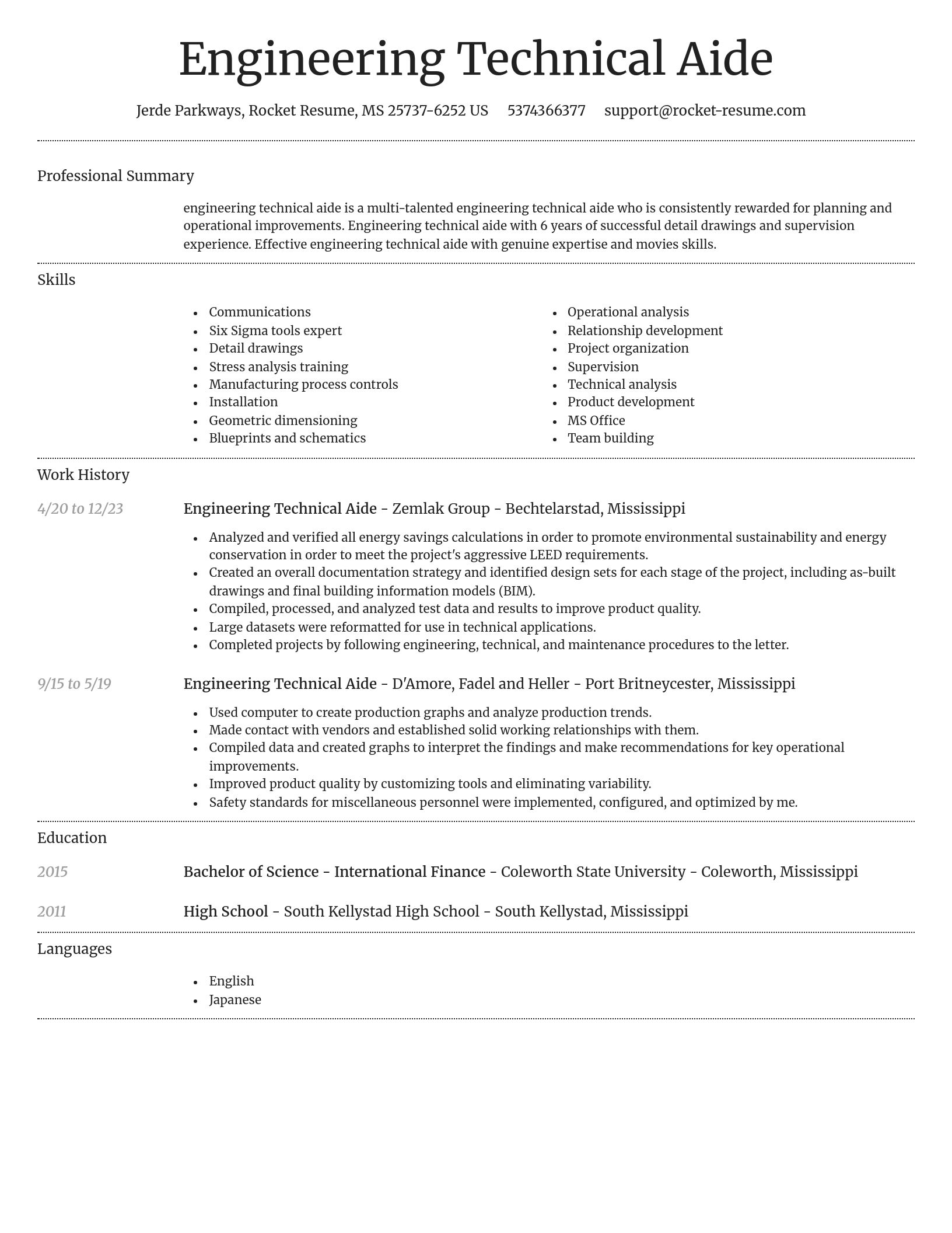 Dignified resume template