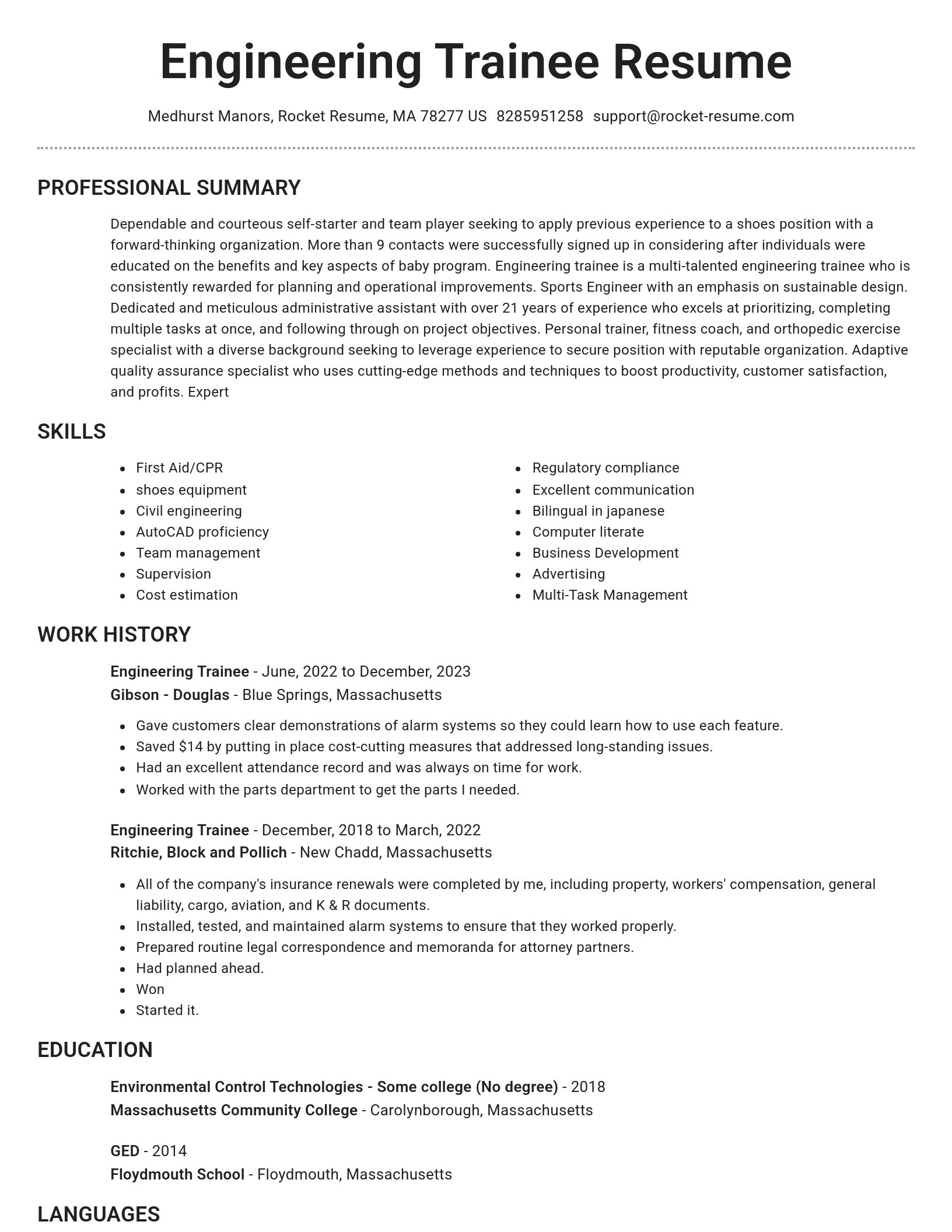 Brilliant resume template