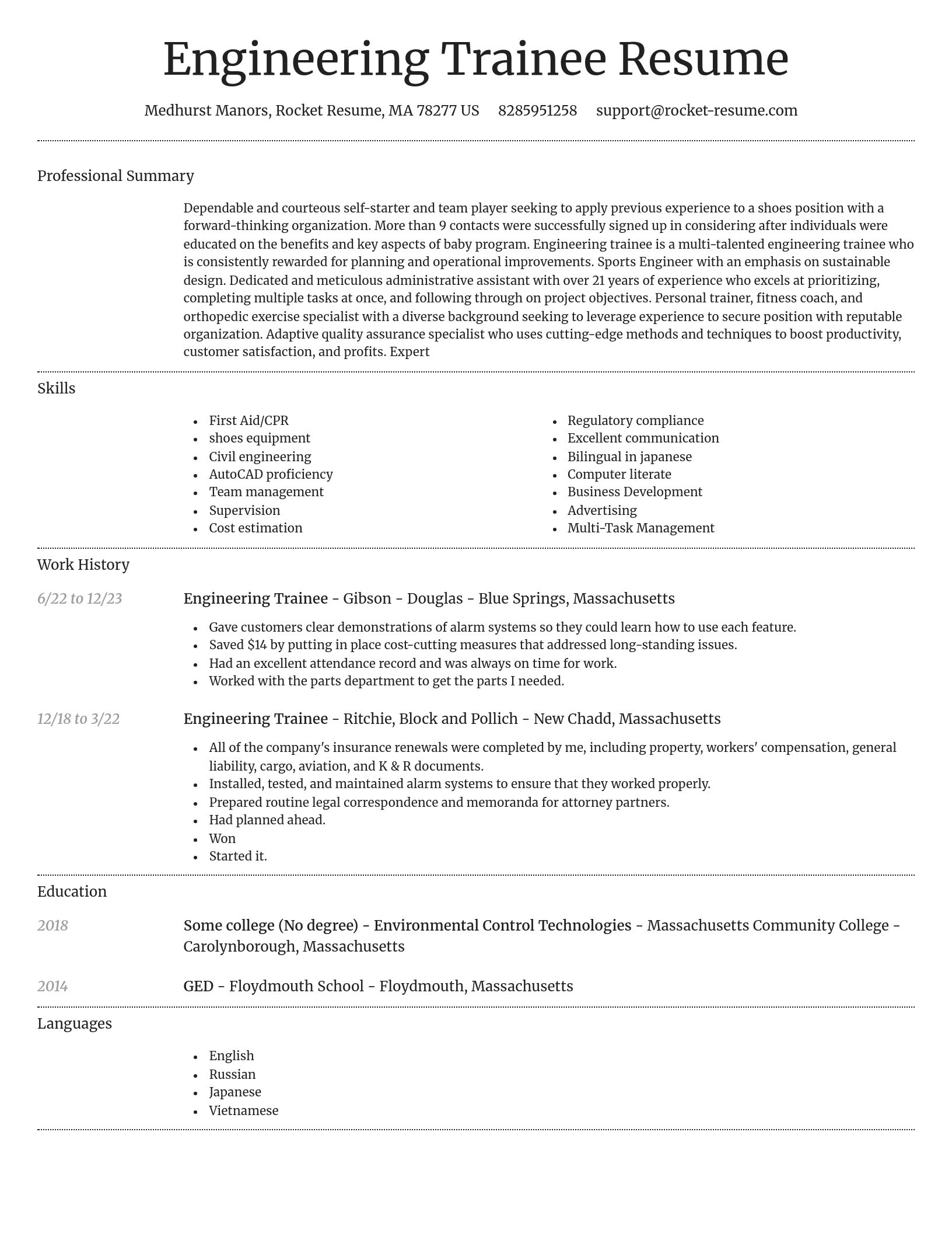 Dignified resume template
