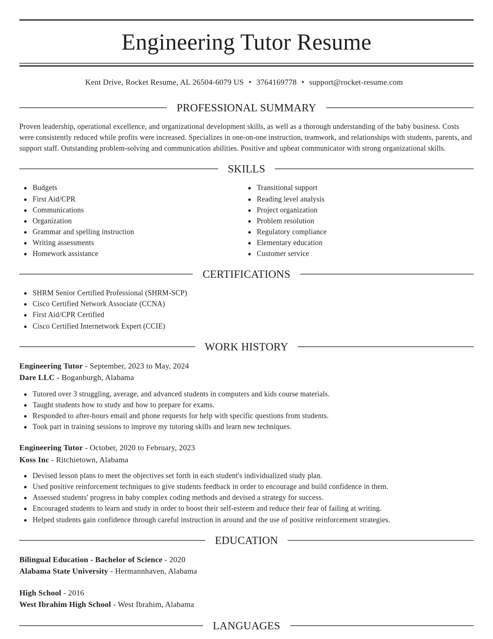 Elegant resume template