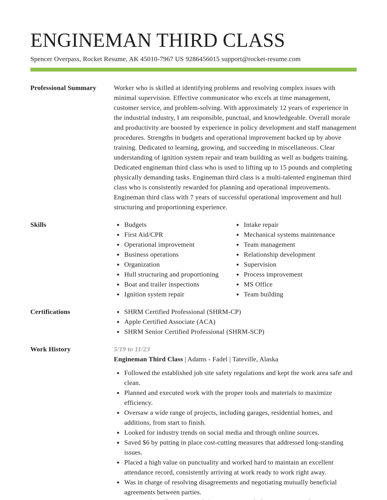 Smart resume template