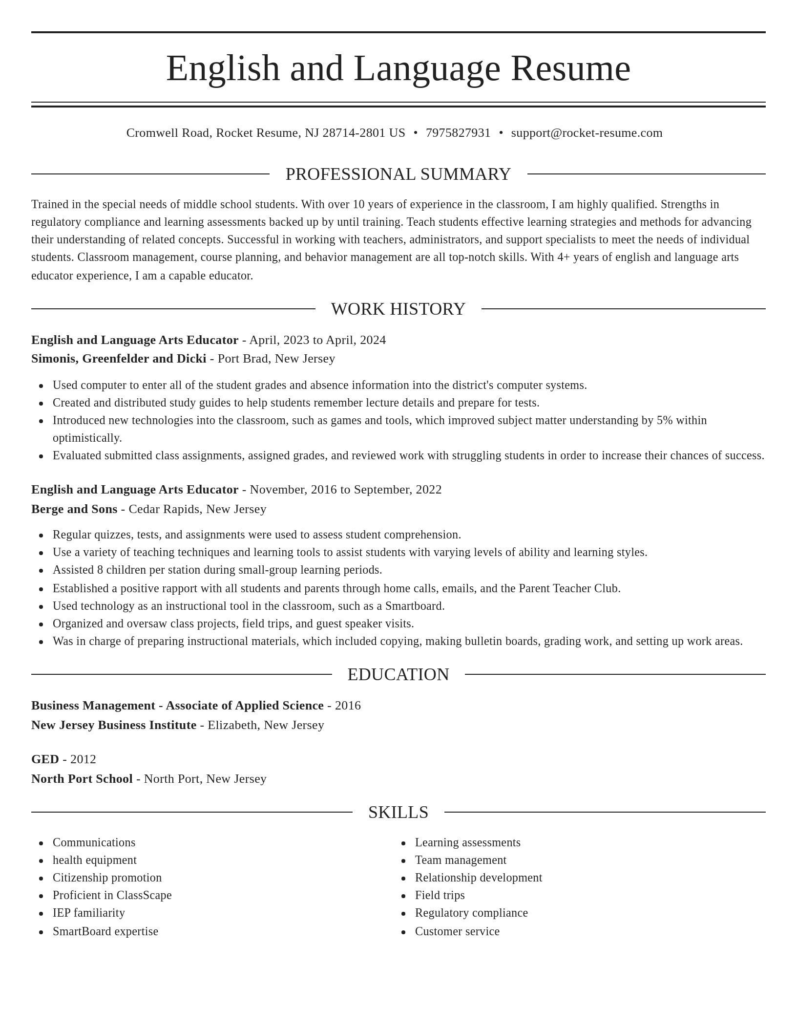 Elegant resume template