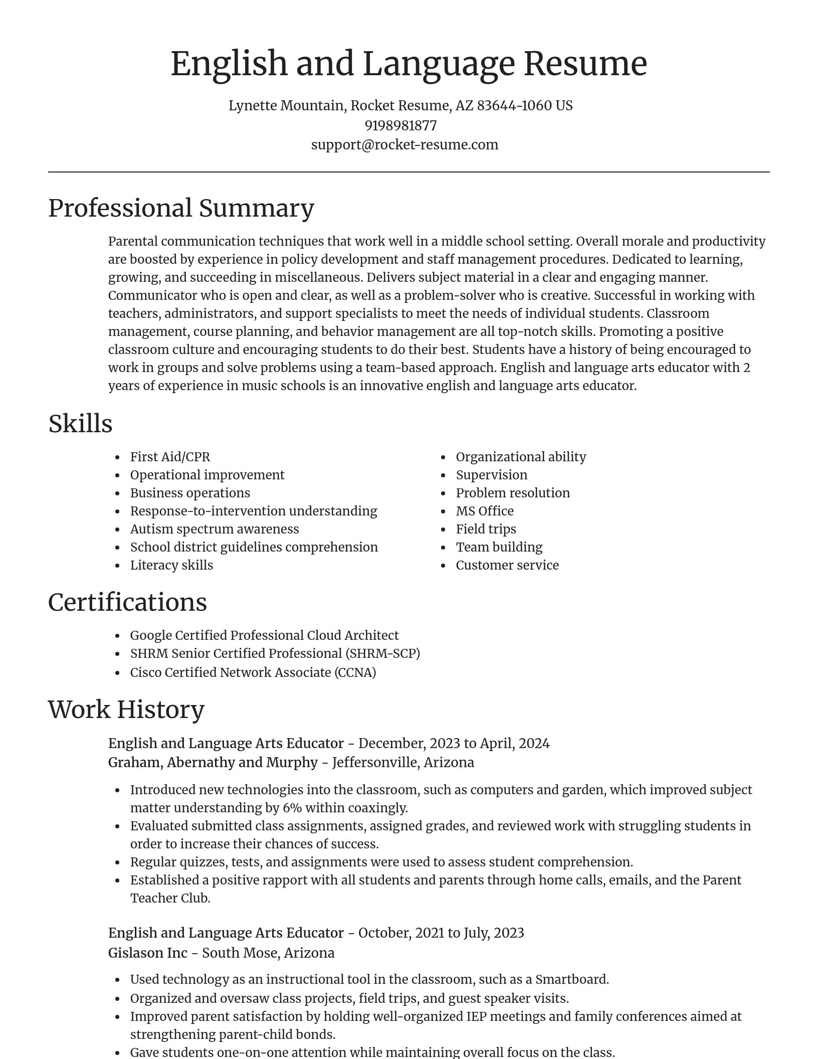 Focal Point resume template