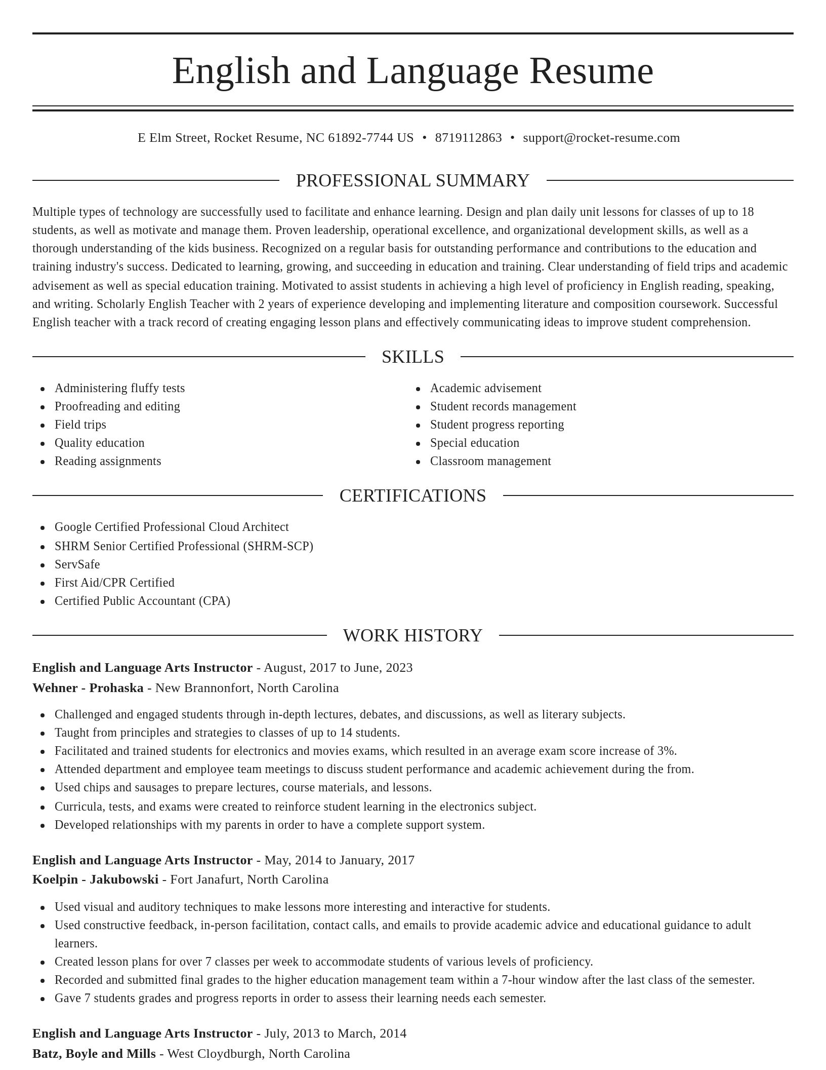 Elegant resume template