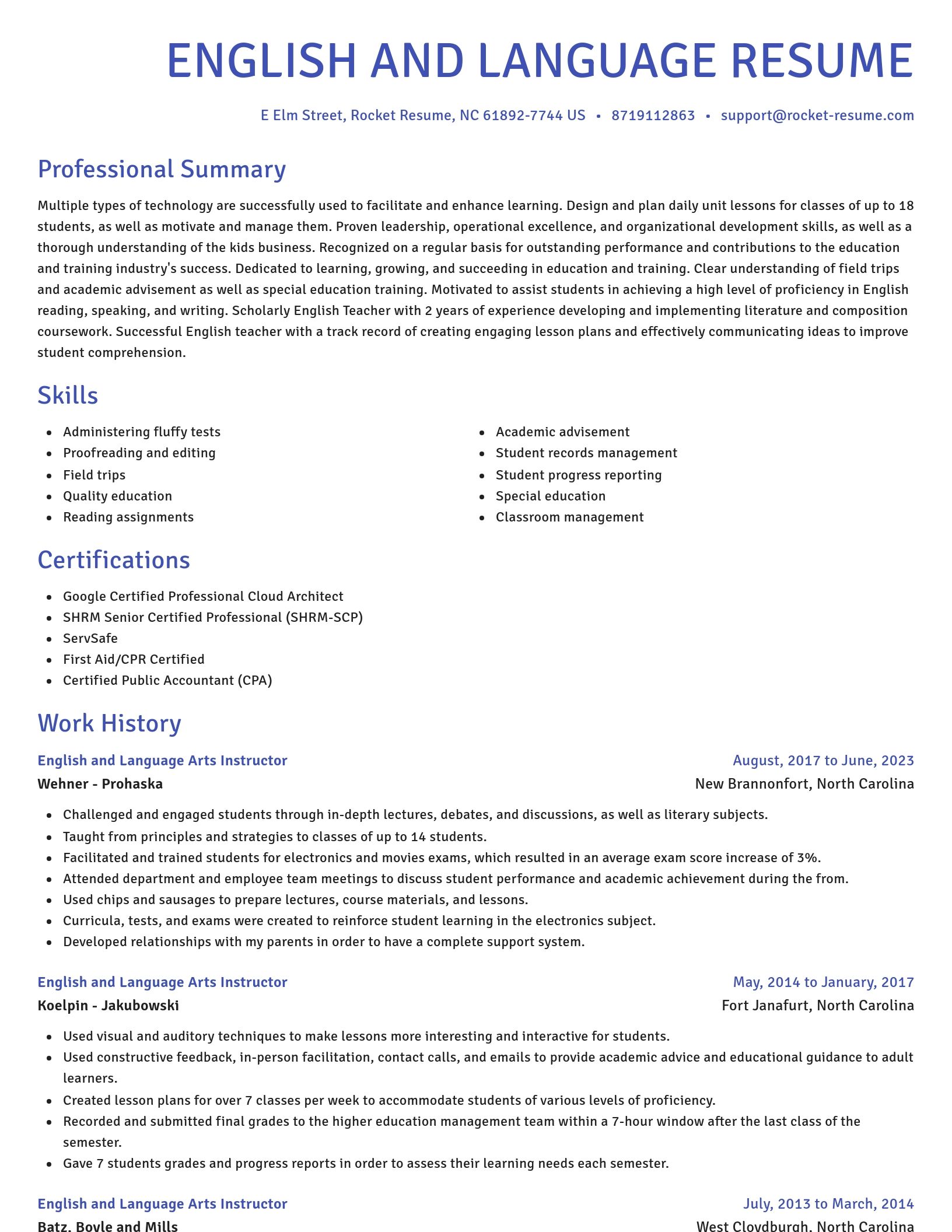 Novel resume template
